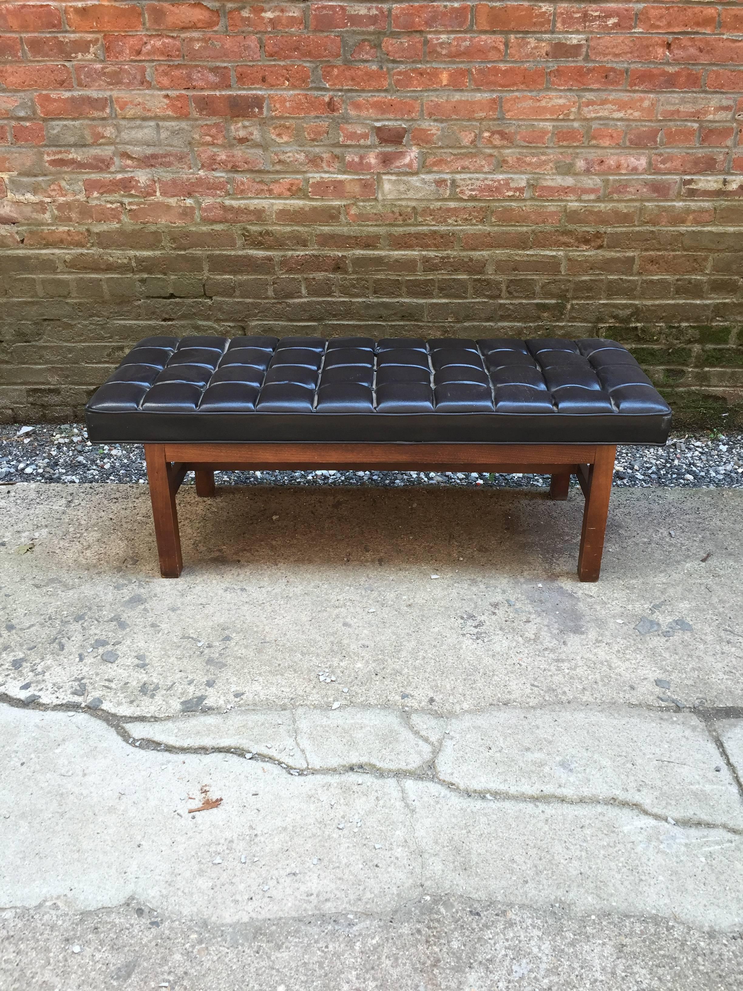 American Jens Risom Style Tufted Bench