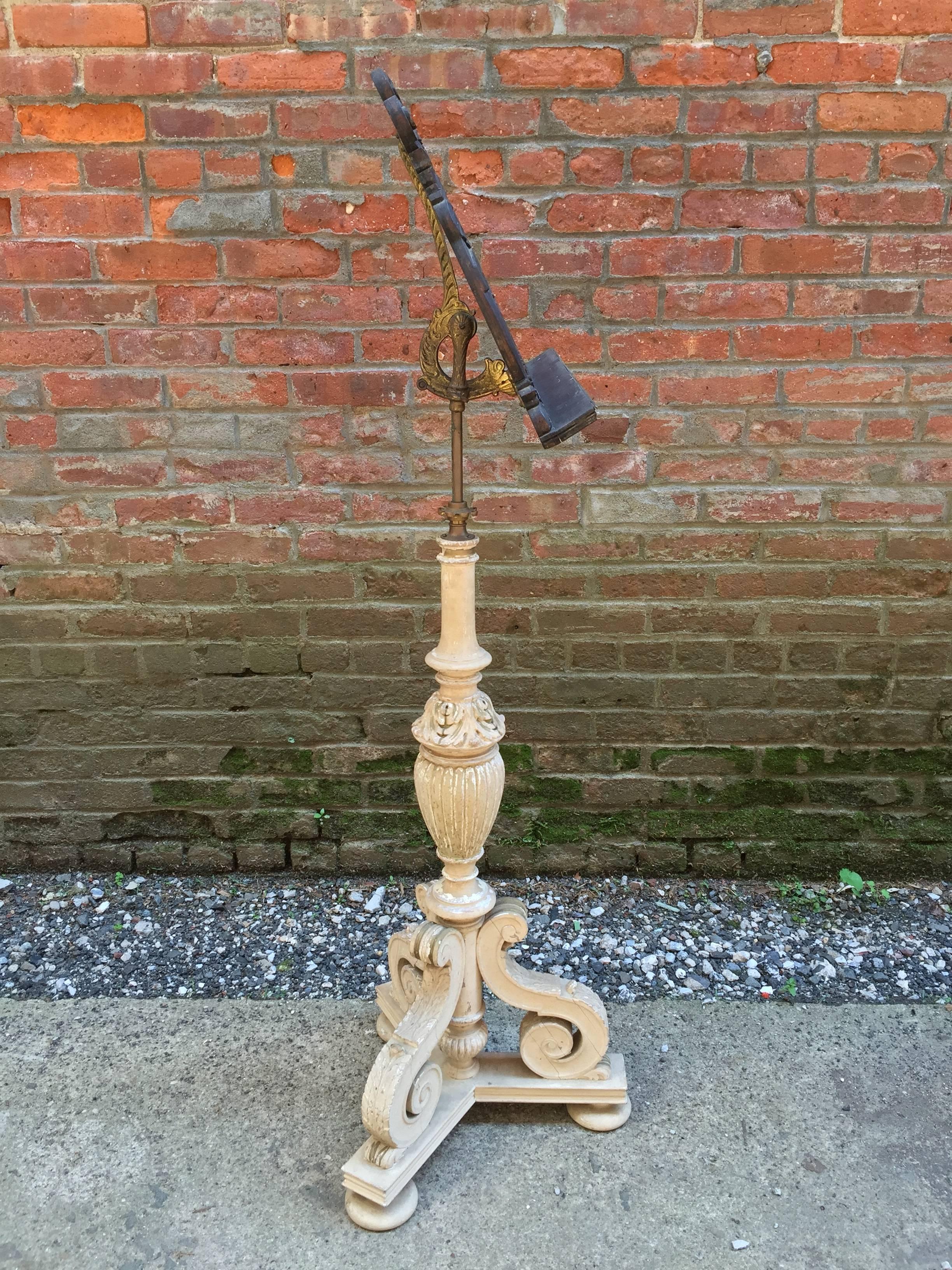 French Carved Walnut Saint Denis Music Stand