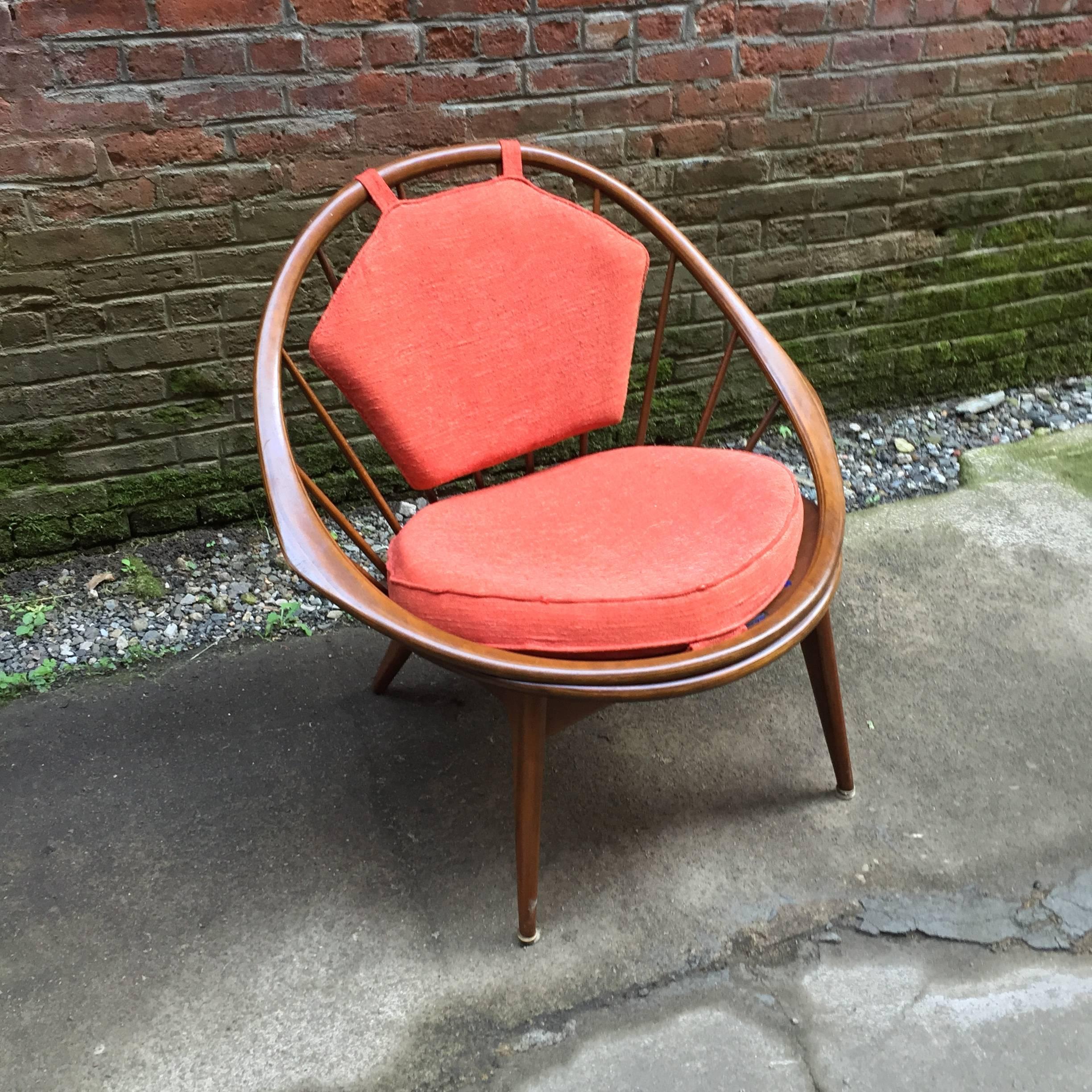Laminated Ib Kofod-Larsen Danish Modern Hoop Chair