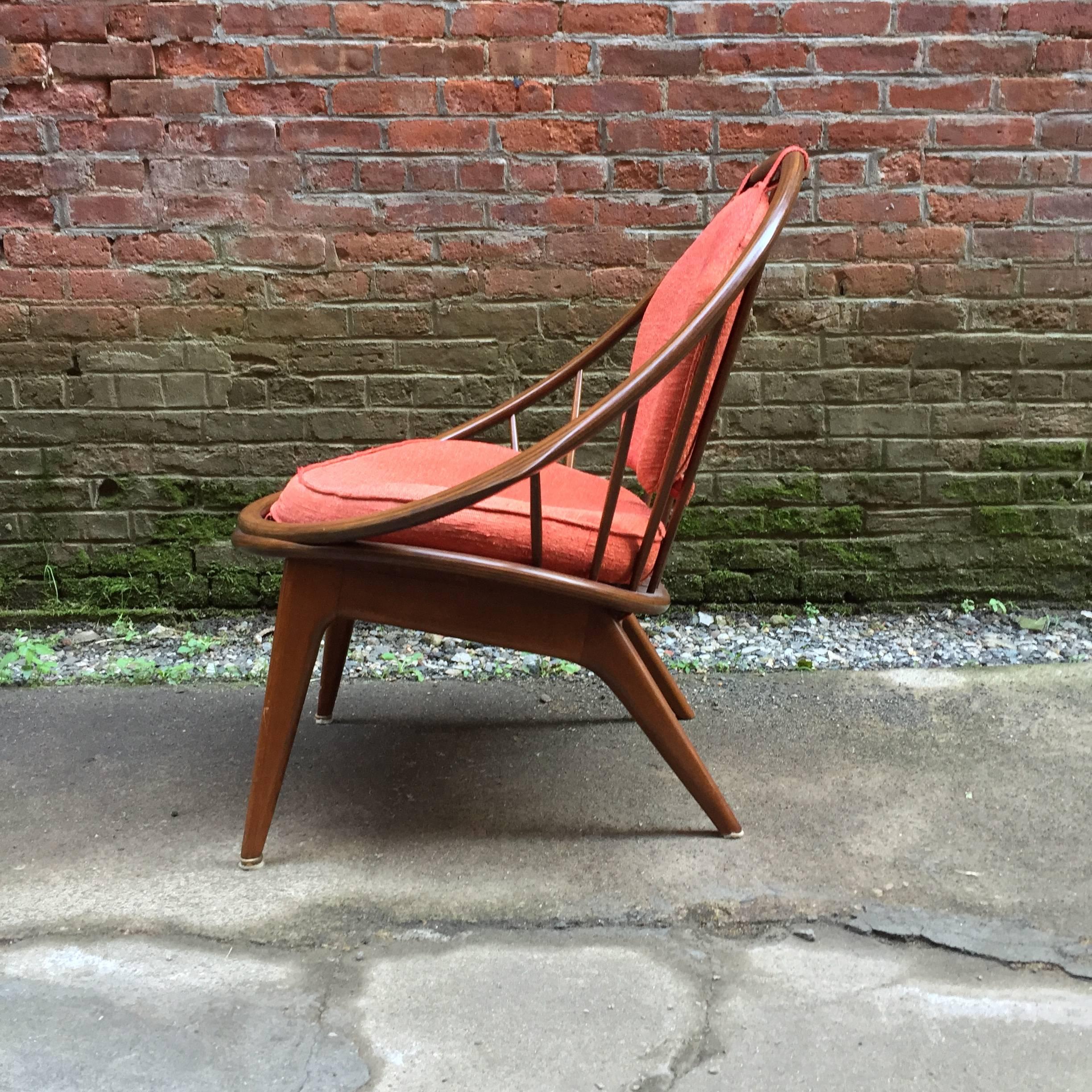 Upholstery Ib Kofod-Larsen Danish Modern Hoop Chair