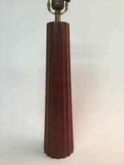 Danish Teak Tapered and Fluted Table Lamp