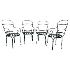 Ensemble de quatre chaises de jardin « Iron Sunburst » de François Carré