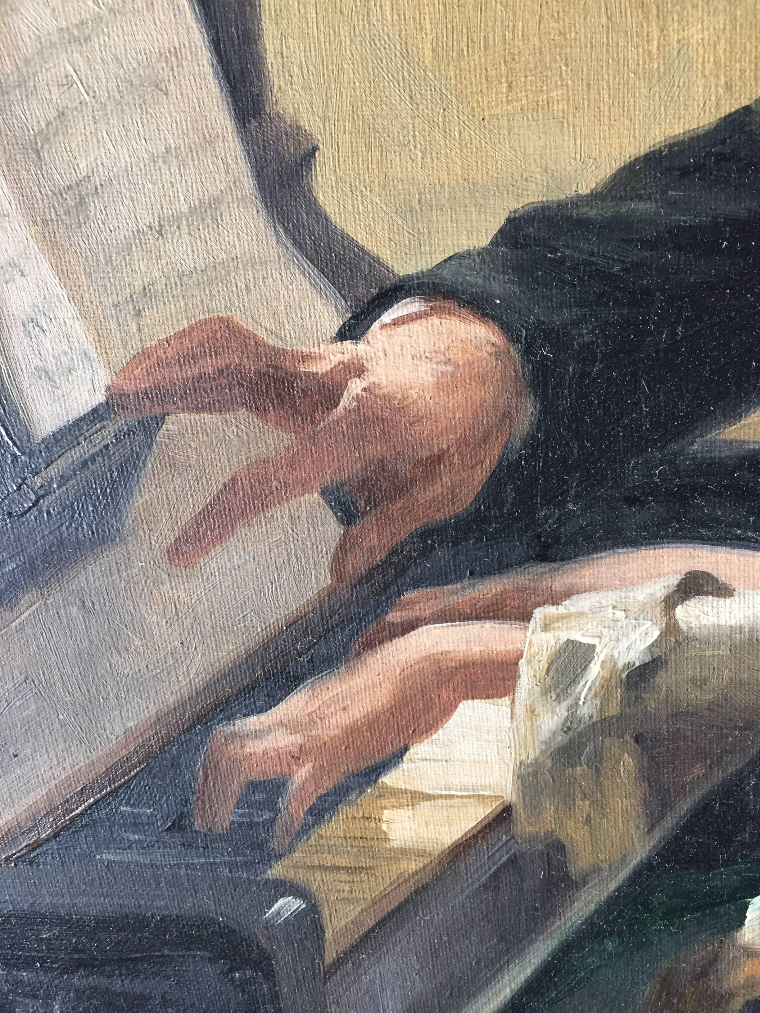 piano lesson painting