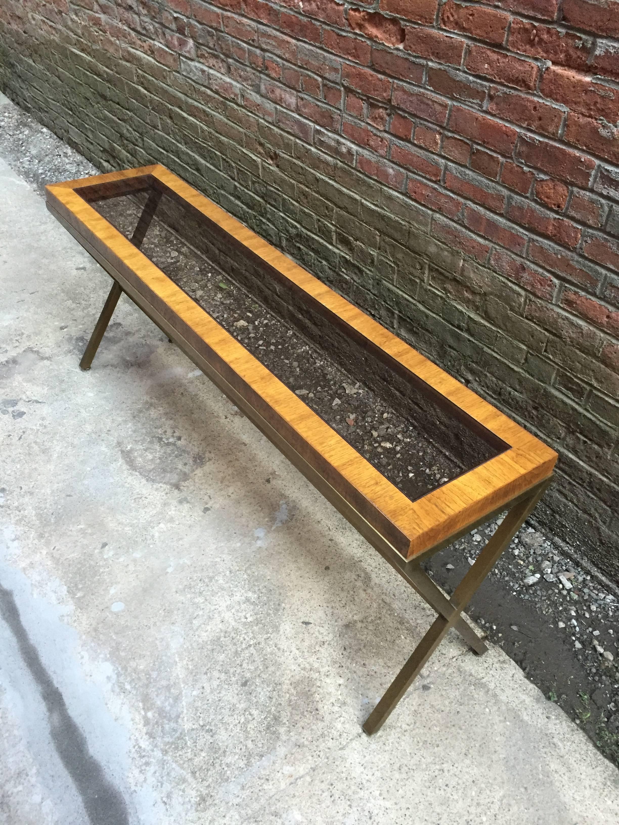 Mid-Century Modern 1970s X-Base Console Table