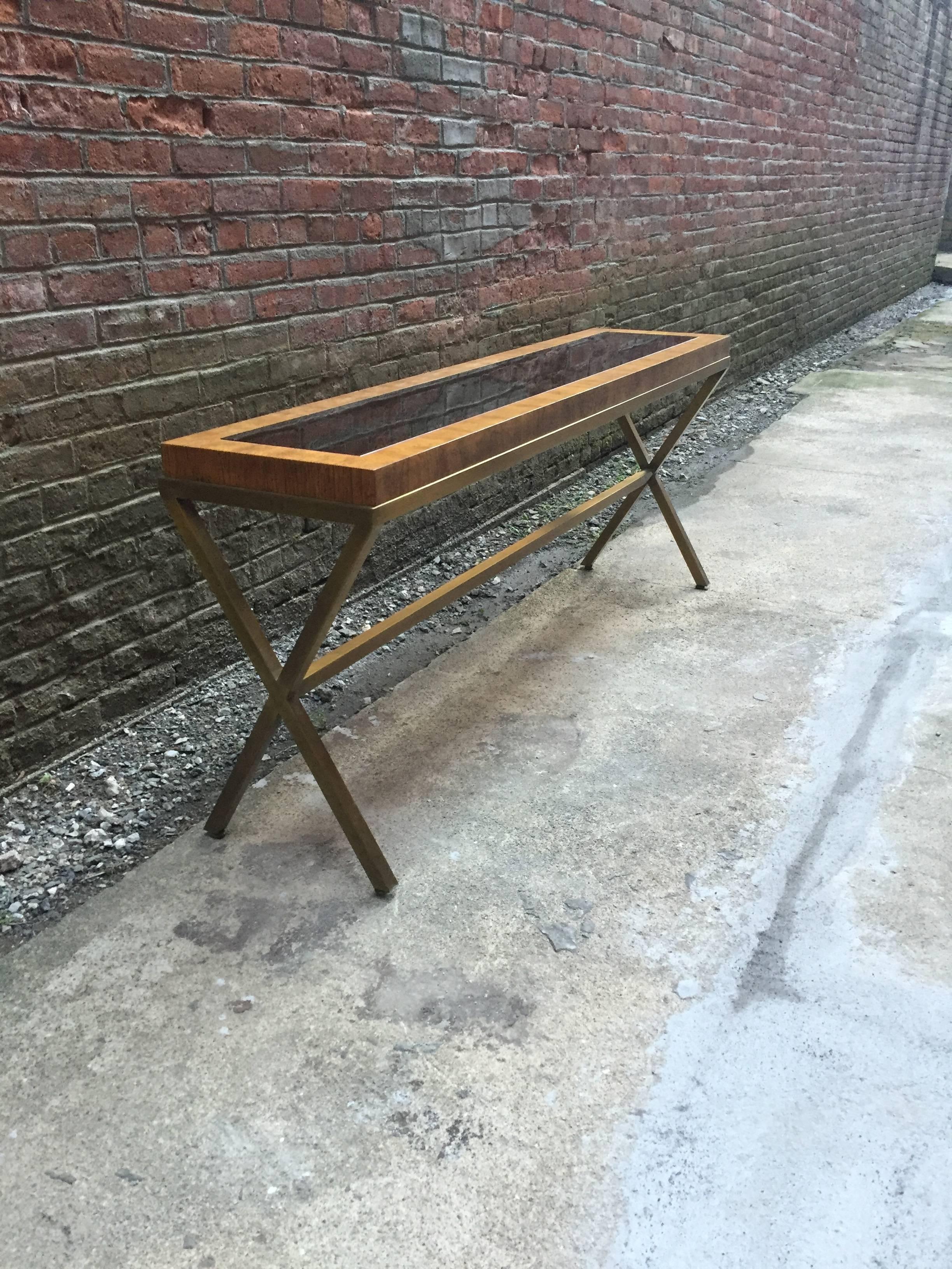 American 1970s X-Base Console Table