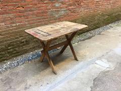 Distressed Clipped Corner Sawbuck Farm Table