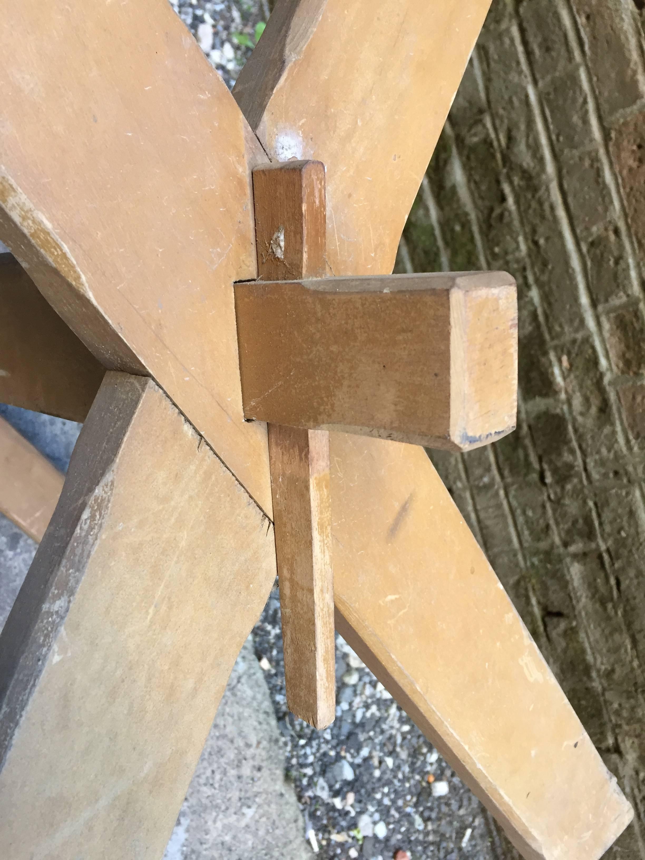 Pine Distressed Clipped Corner Sawbuck Farm Table