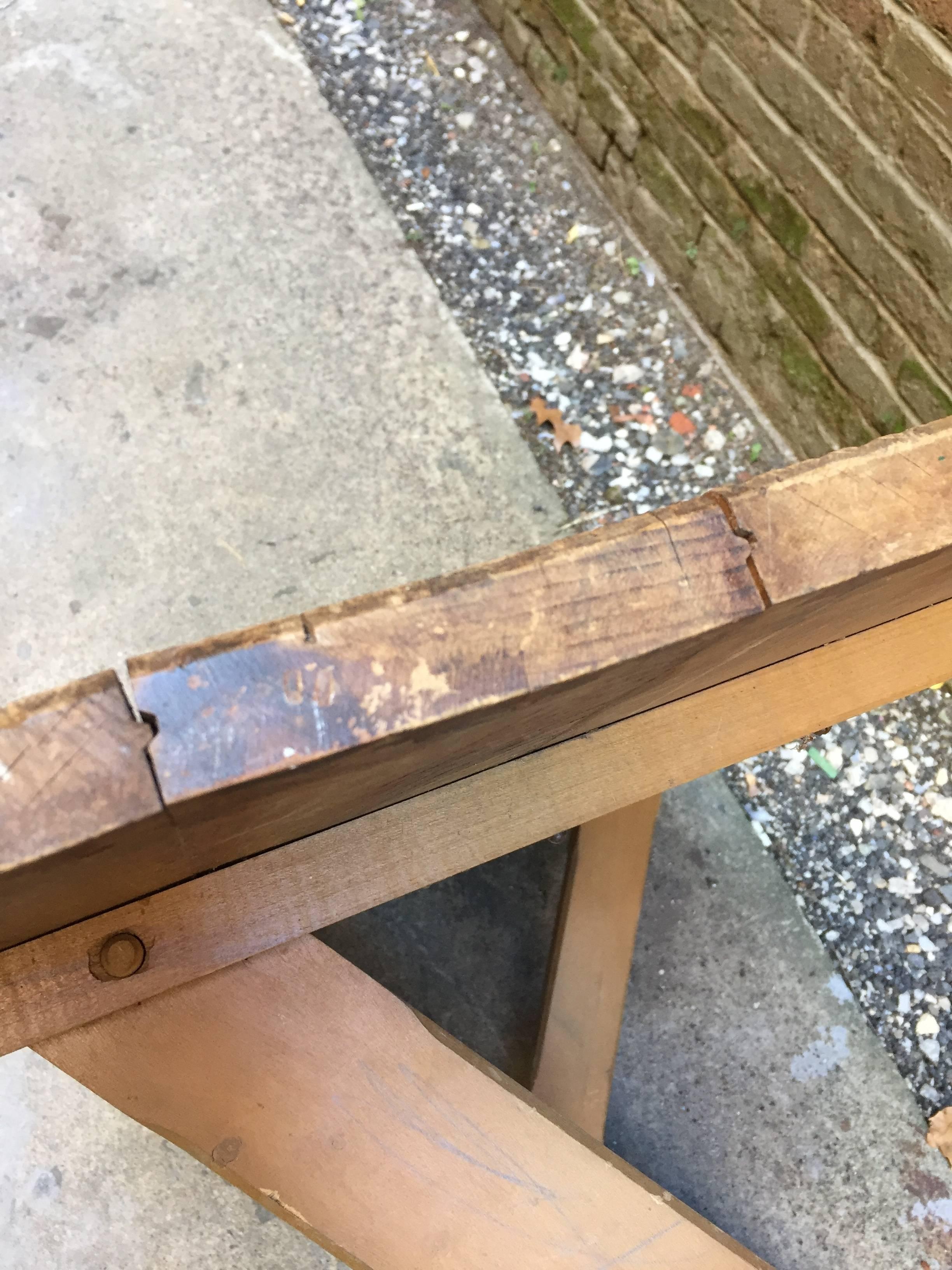 Distressed Clipped Corner Sawbuck Farm Table 1