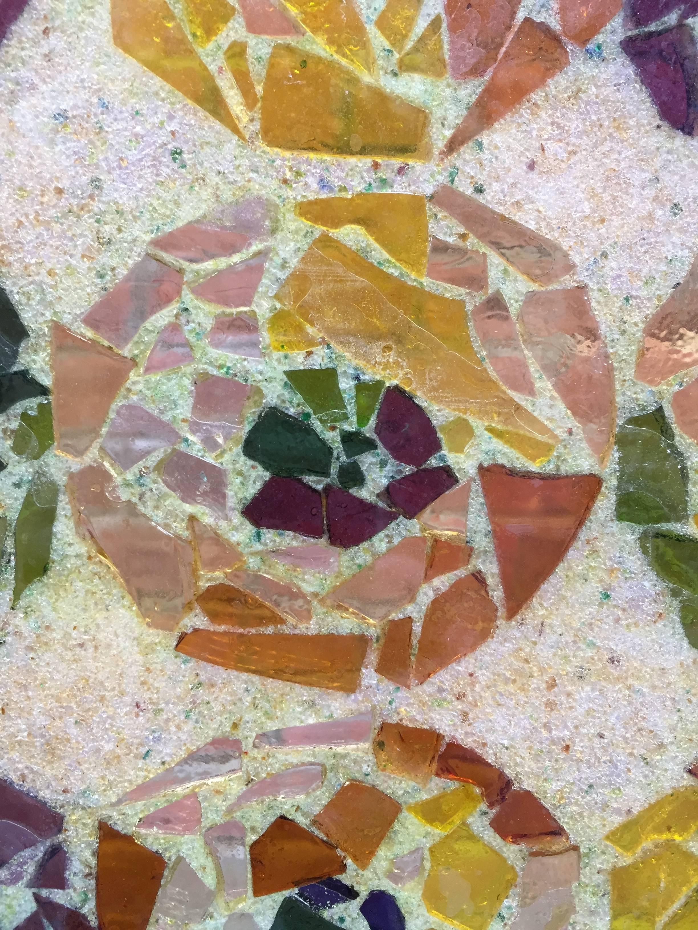 American 1960s Glass and Sand Mosaic Window