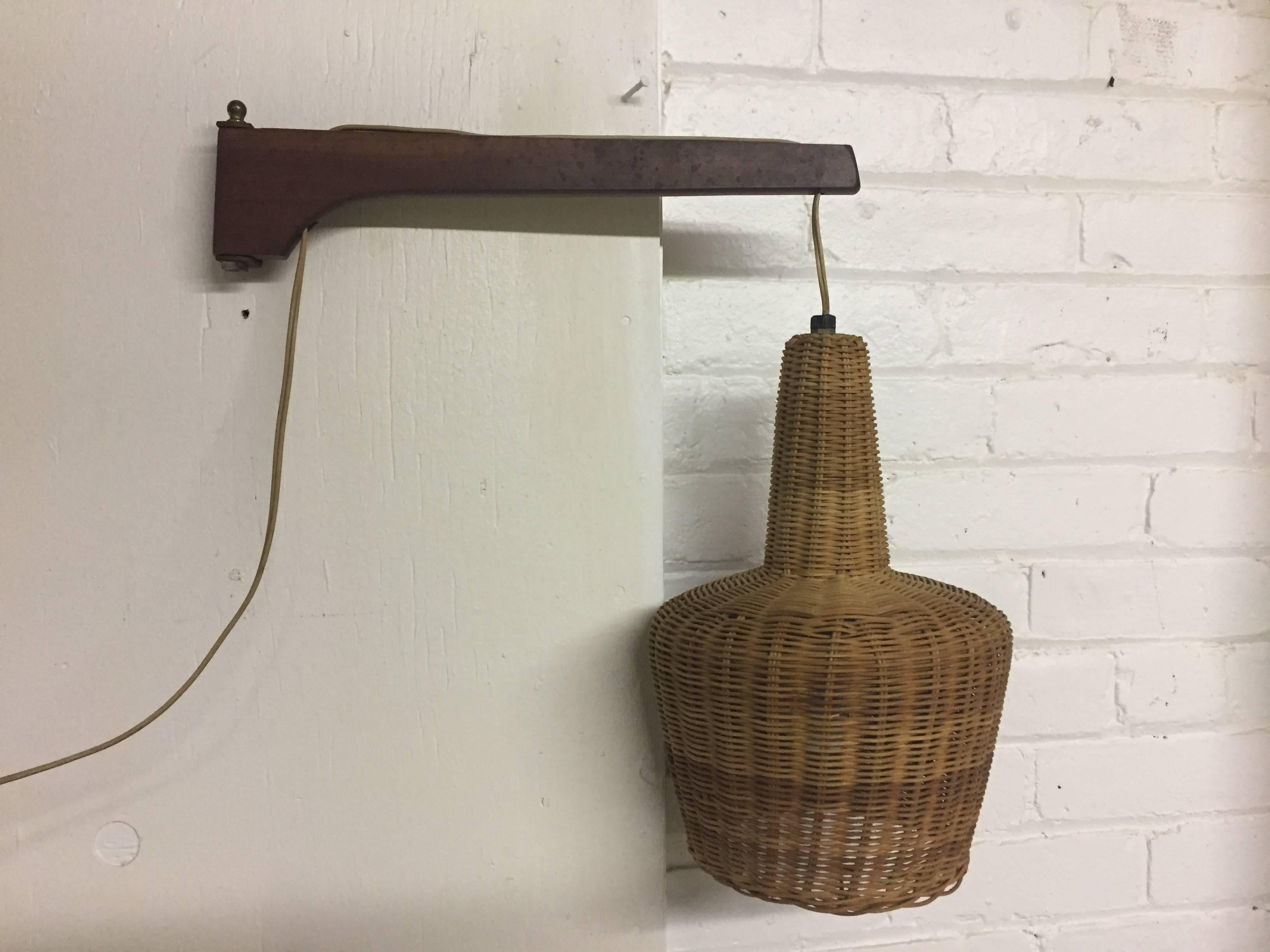 wicker wall lamp