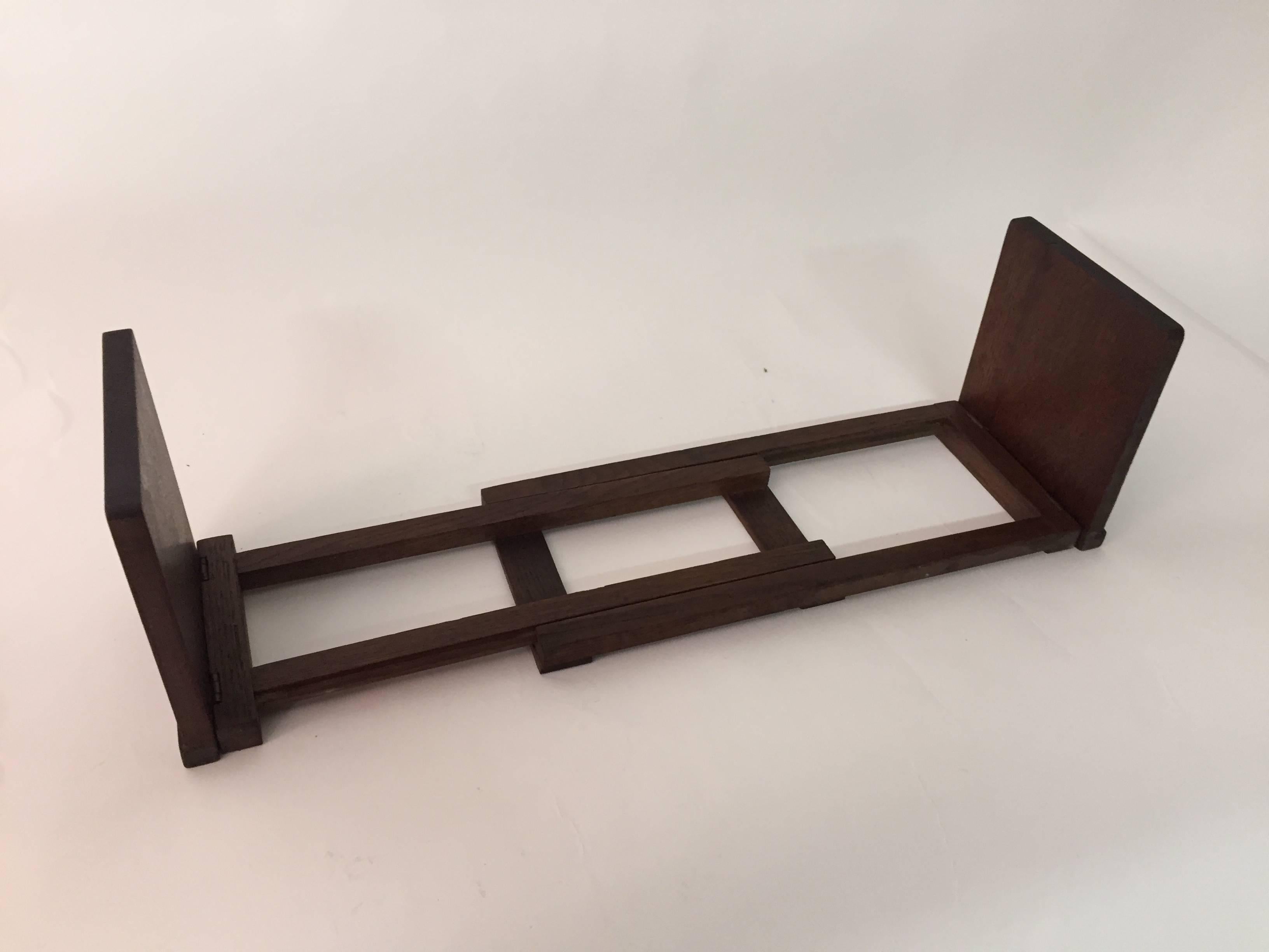 Early 20th Century American Arts & Crafts Oak and Ebony Inlay Book Stand