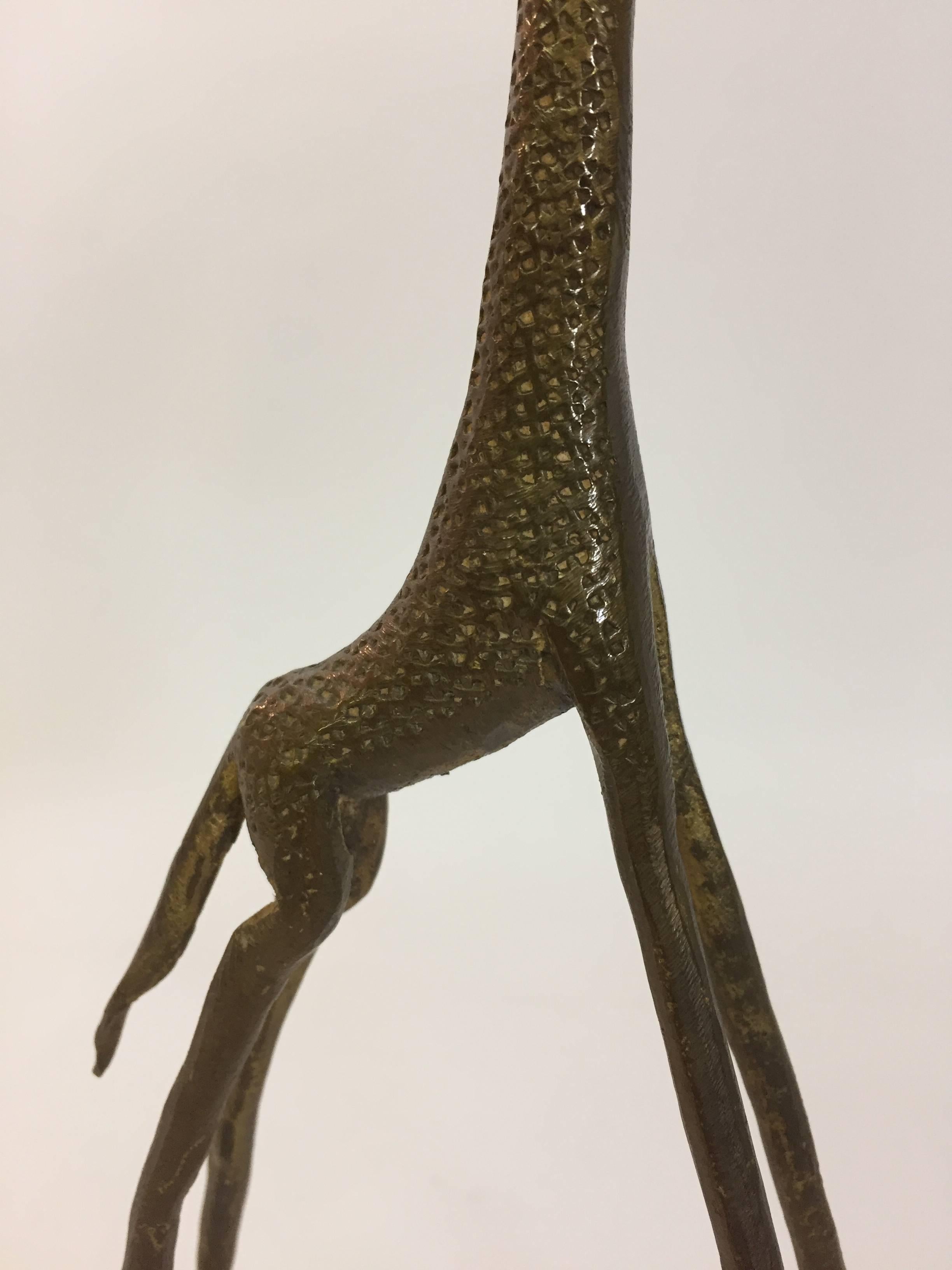 Cast Brass Baby Giraffe in the Manner of Frederick Weinberg In Good Condition In Garnerville, NY