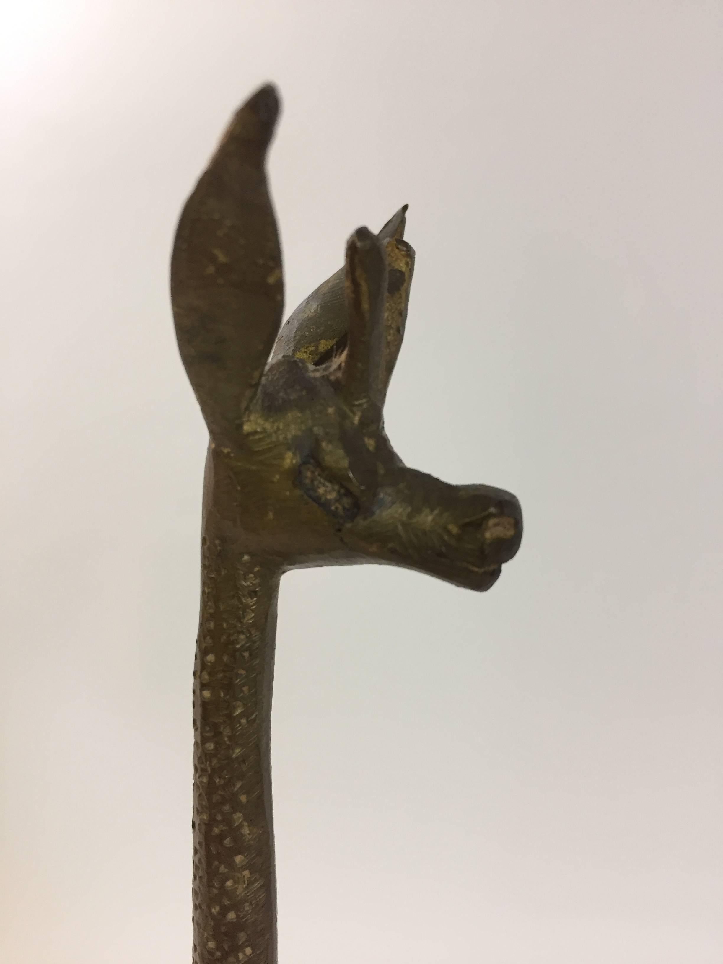 Mid-20th Century Cast Brass Baby Giraffe in the Manner of Frederick Weinberg