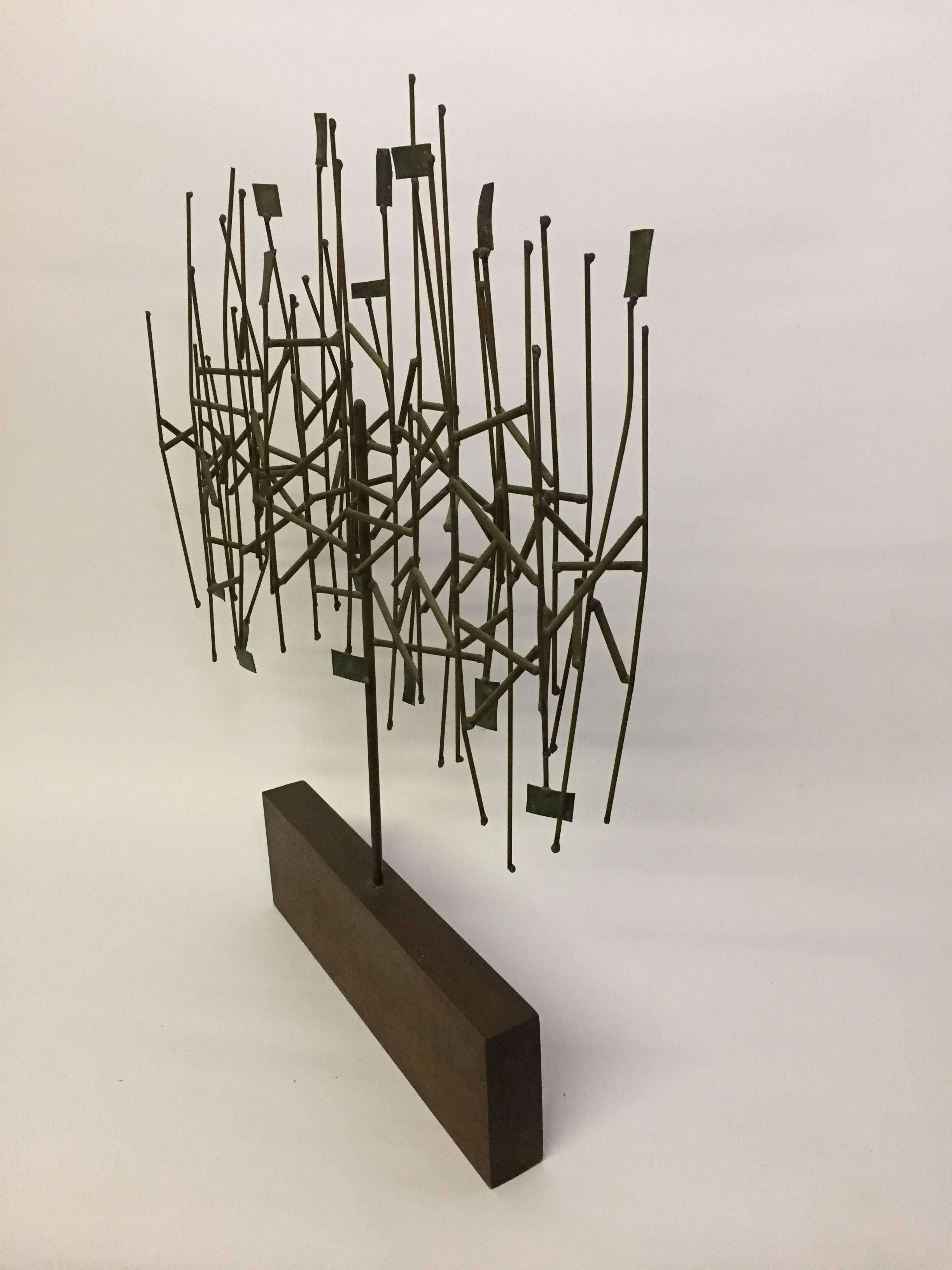 Mid-Century Modern 1960s Mixed Metals Abstracted Tree Sculpture in the Manner of Harry Bertoia