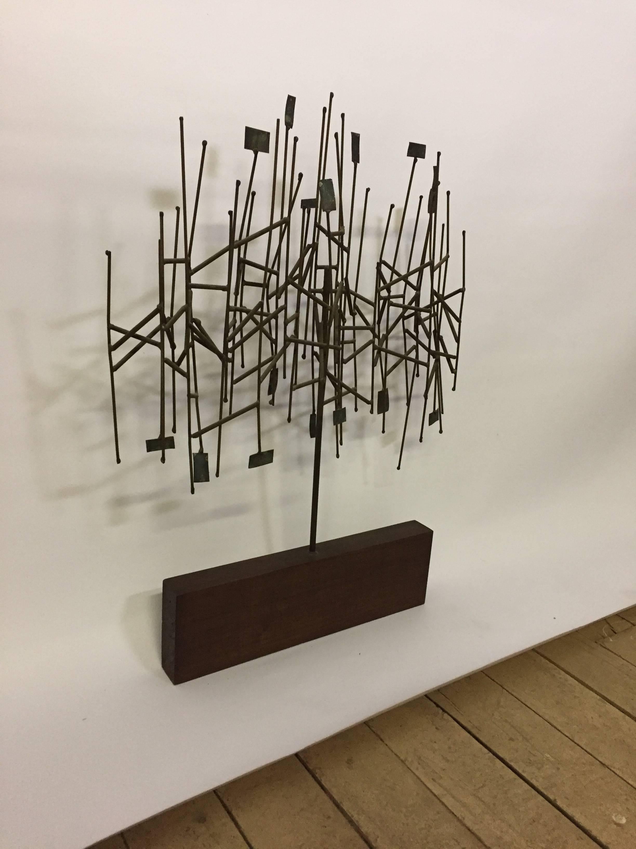 1960s Mixed Metals Abstracted Tree Sculpture in the Manner of Harry Bertoia 1