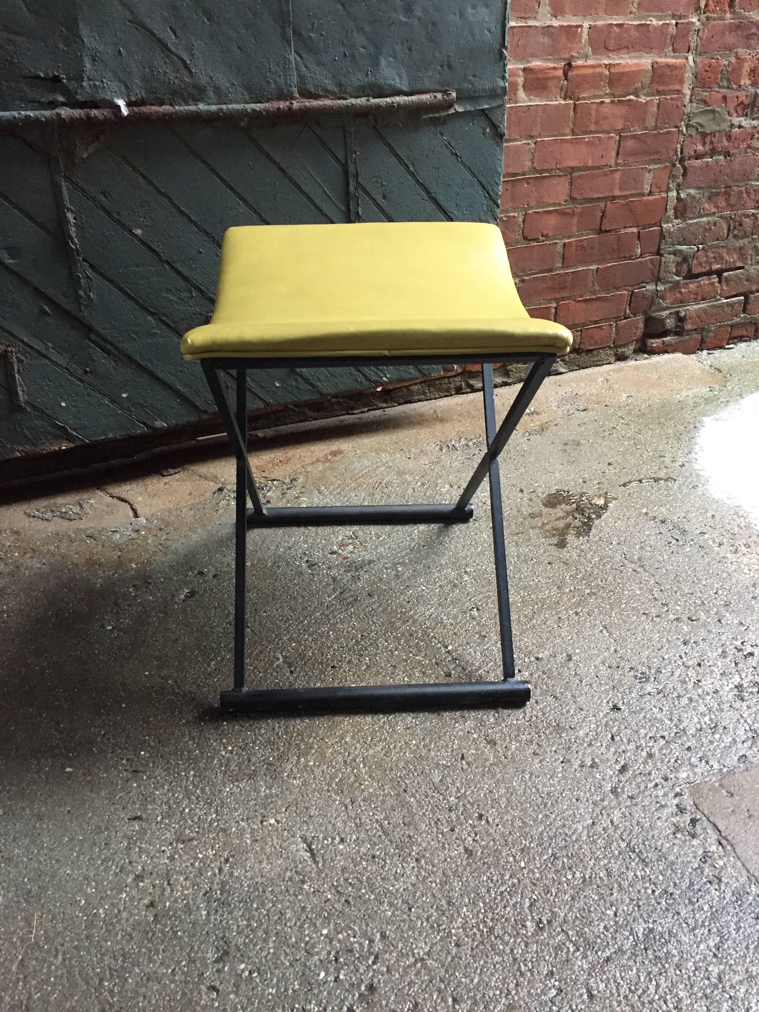 American Mid-Century Modern X-Base Stool