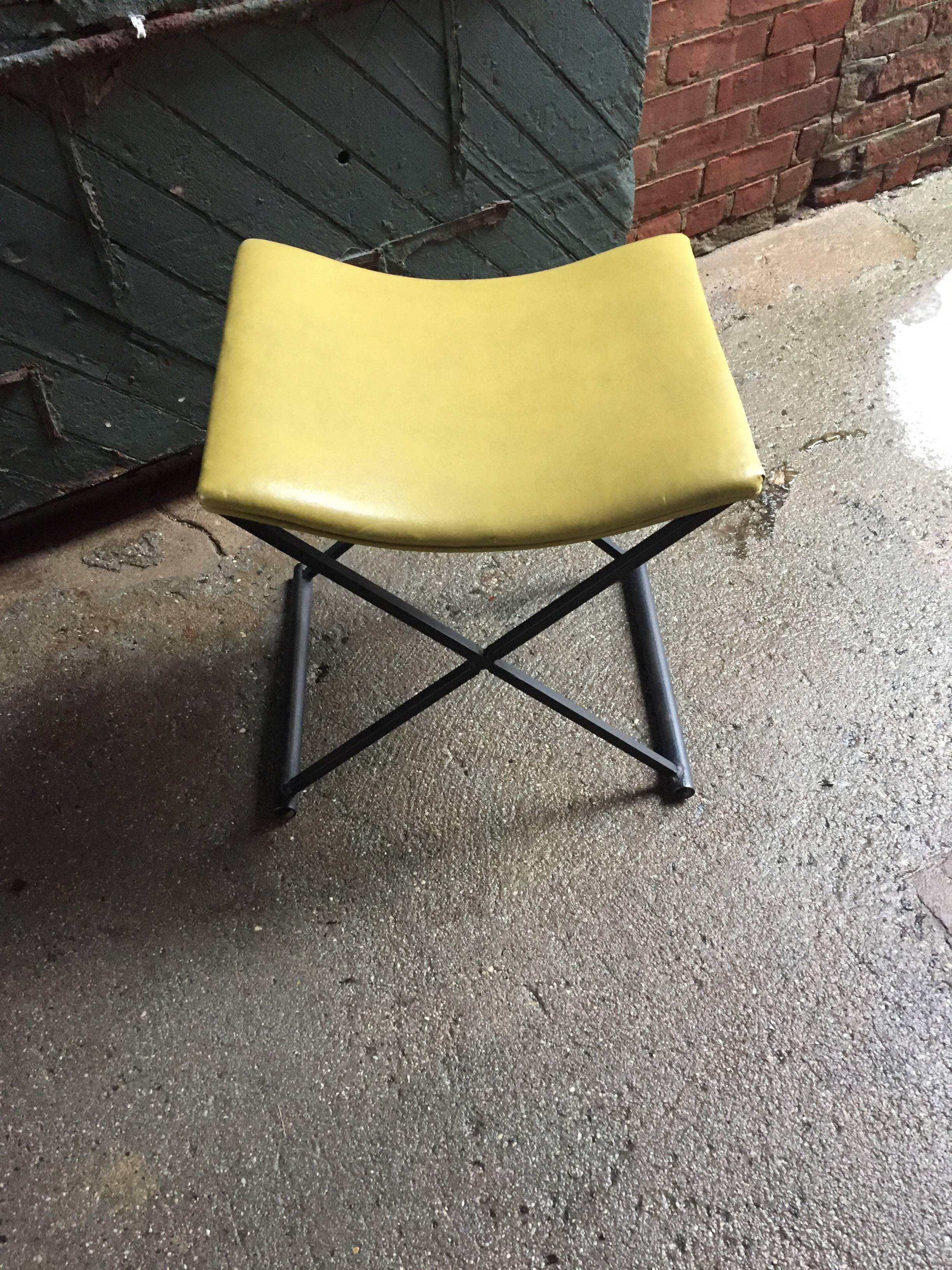 Mid-Century Modern X-Base Stool 1