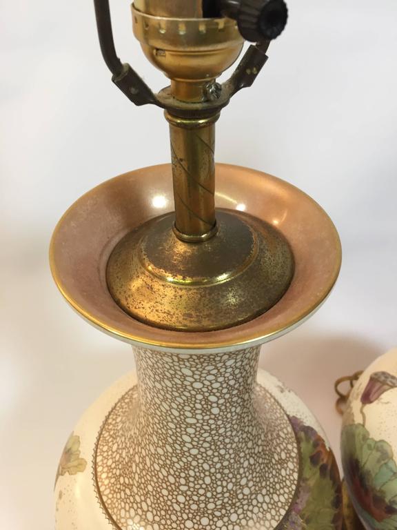 Pair of Art Nouveau Royal Doulton Burslem Floral Lamps at 1stDibs