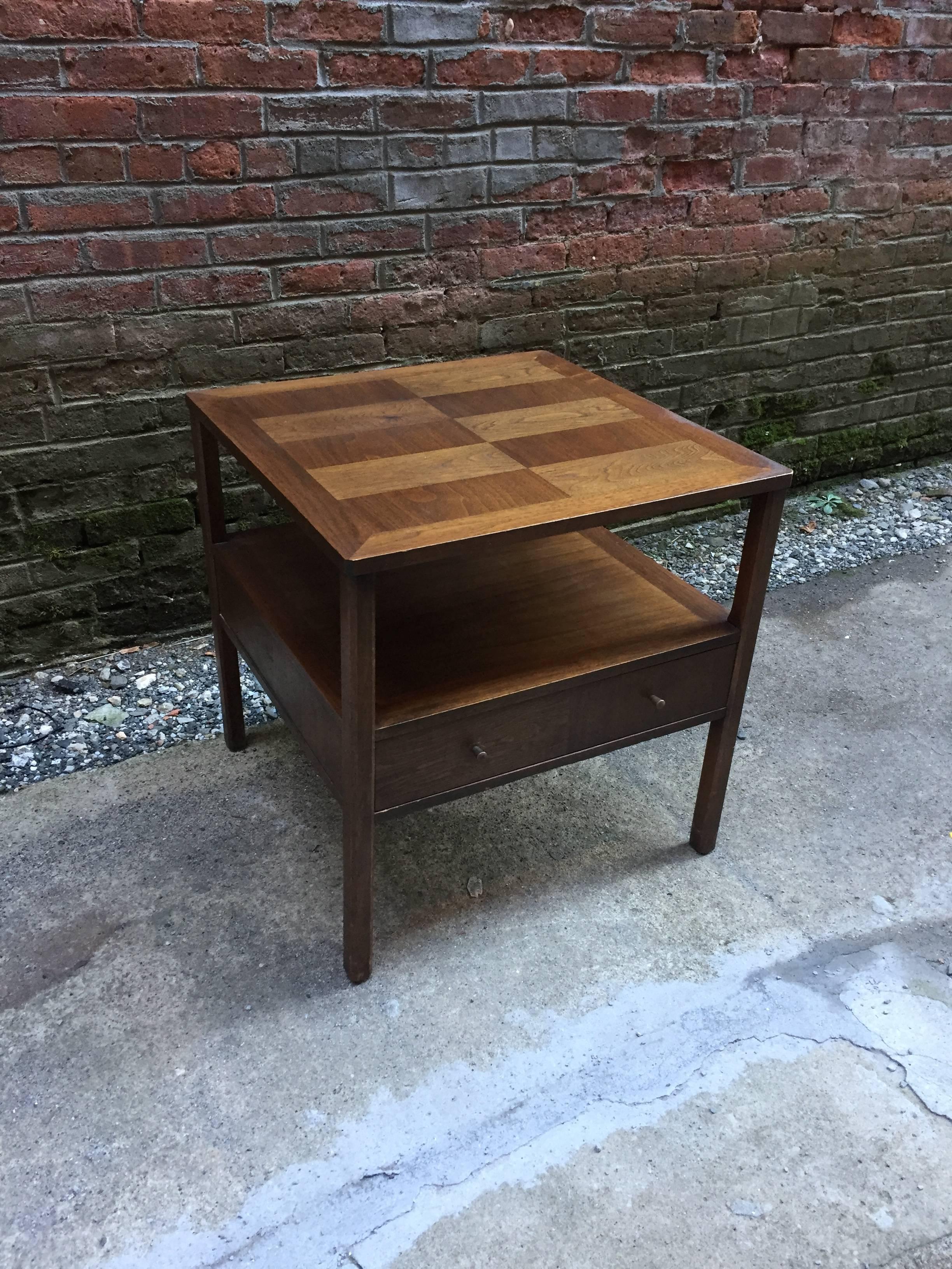 Mid-Century Modern Marquetry End Table by Harold Schwartz for Romweber