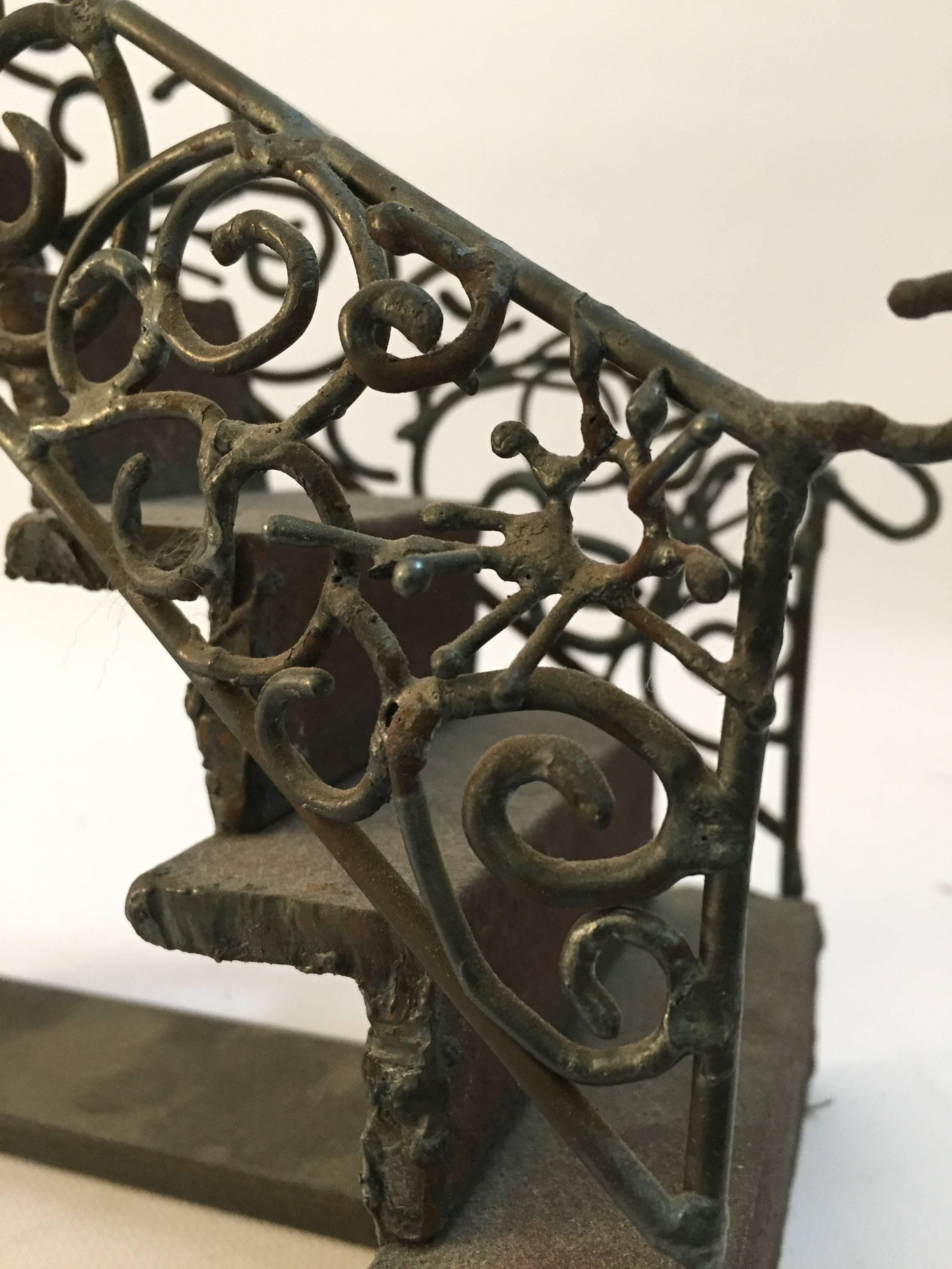 Mid-20th Century Macabre Surreal Brutalist Steel Step Sculpture For Sale