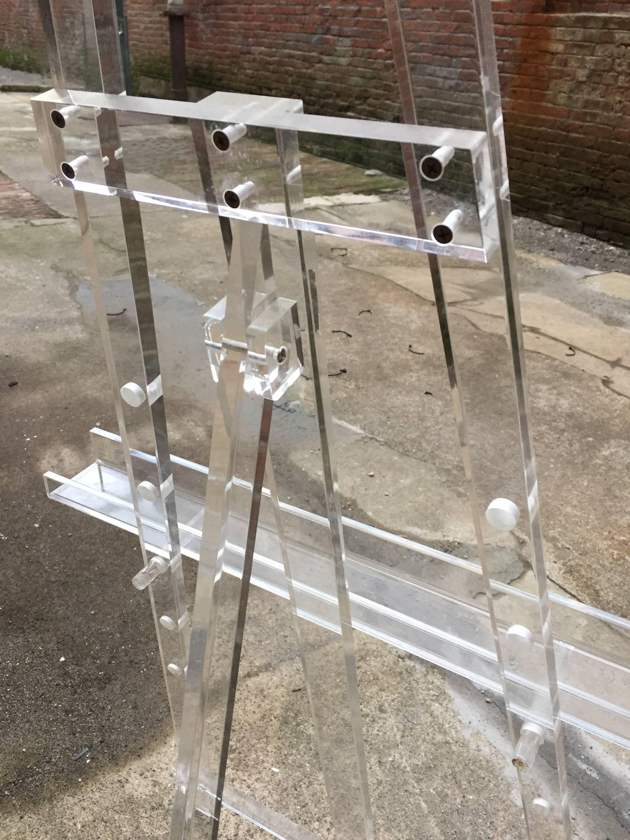 Acrylic 1970s Lucite Artist Display Easel