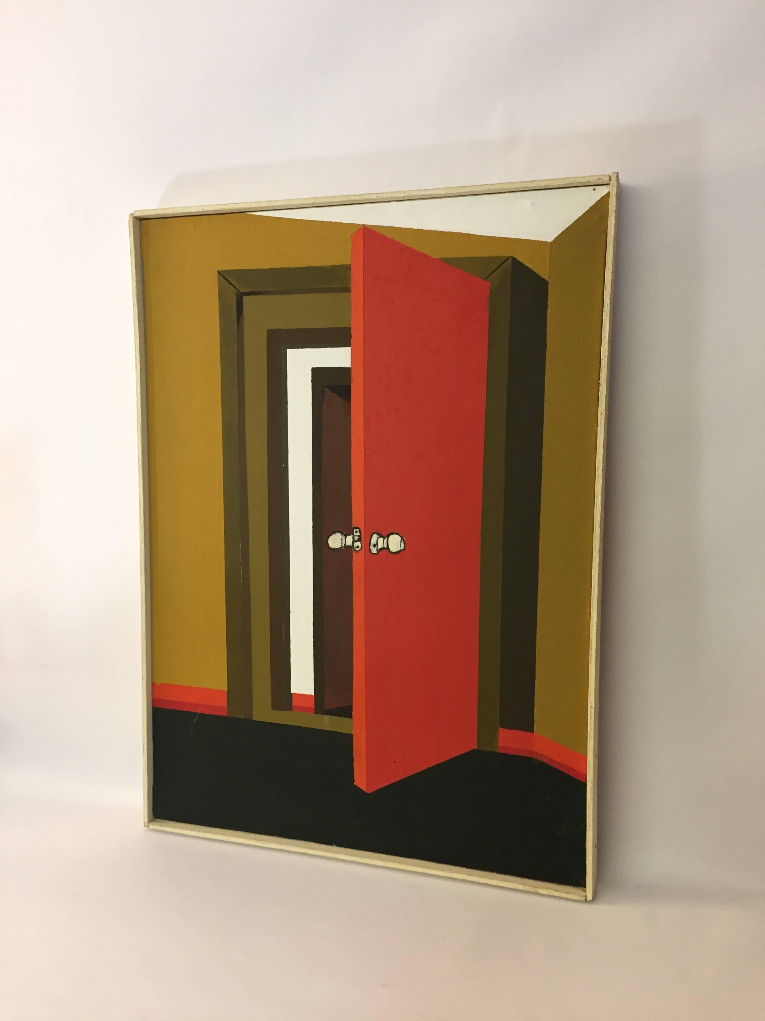 American Eric Rosedale 1970s Hard Edge Door Painting