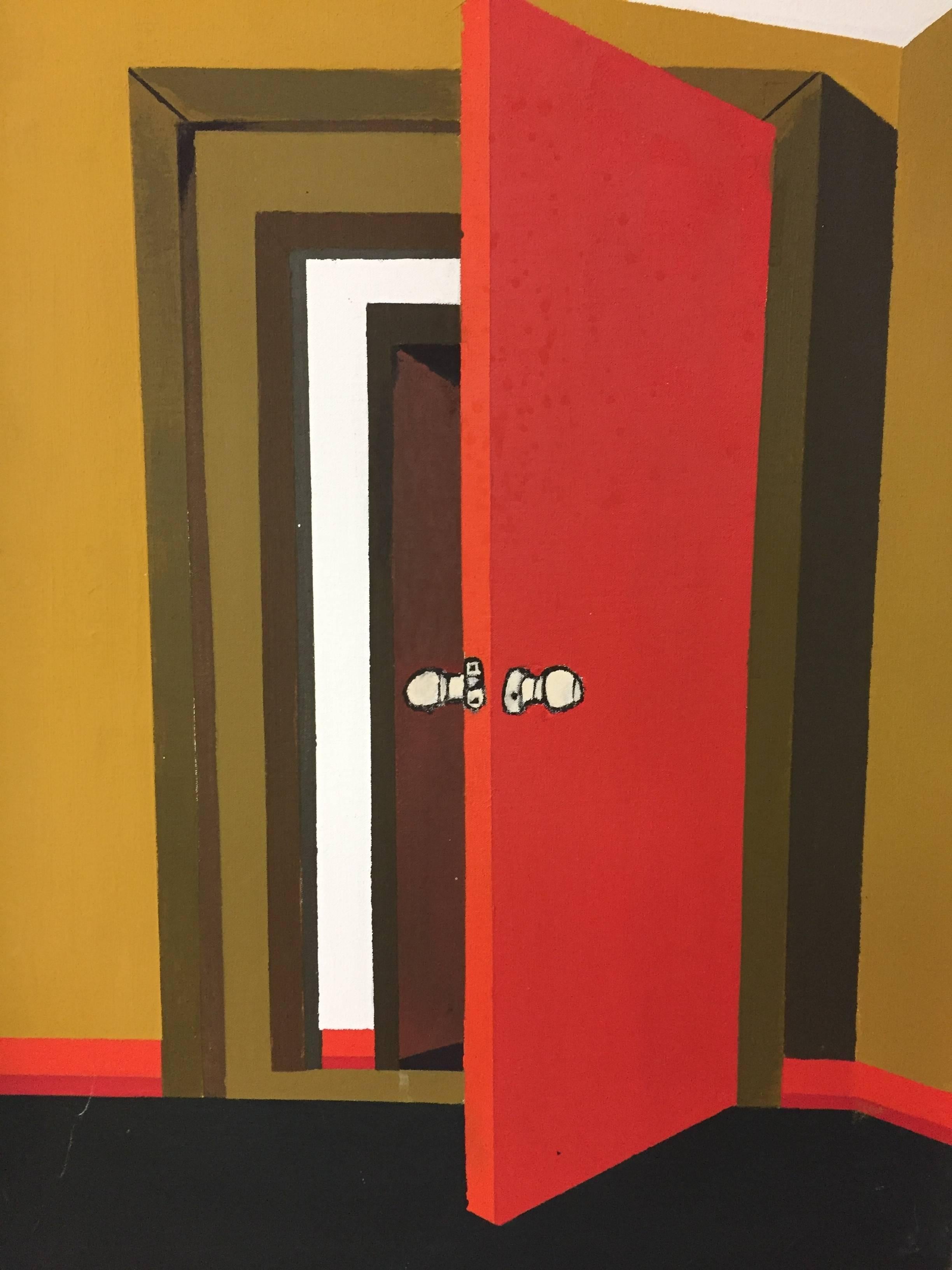 Canvas Eric Rosedale 1970s Hard Edge Door Painting