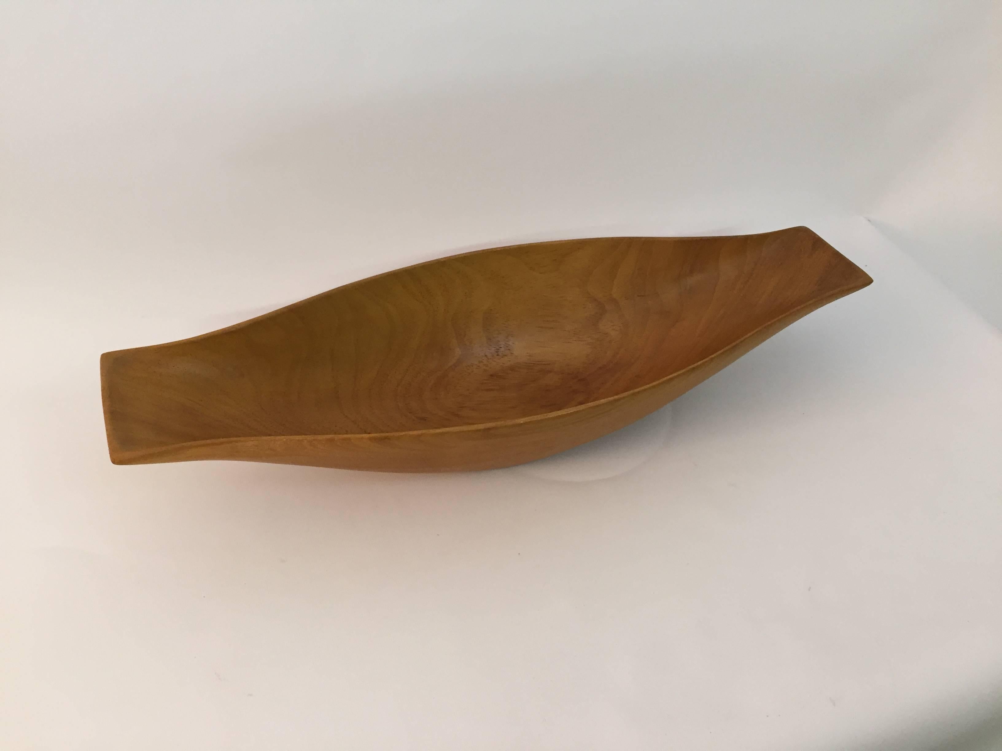Mid-Century Modern Arthur Umanoff Taverneau Collection Carved Wood Bowl