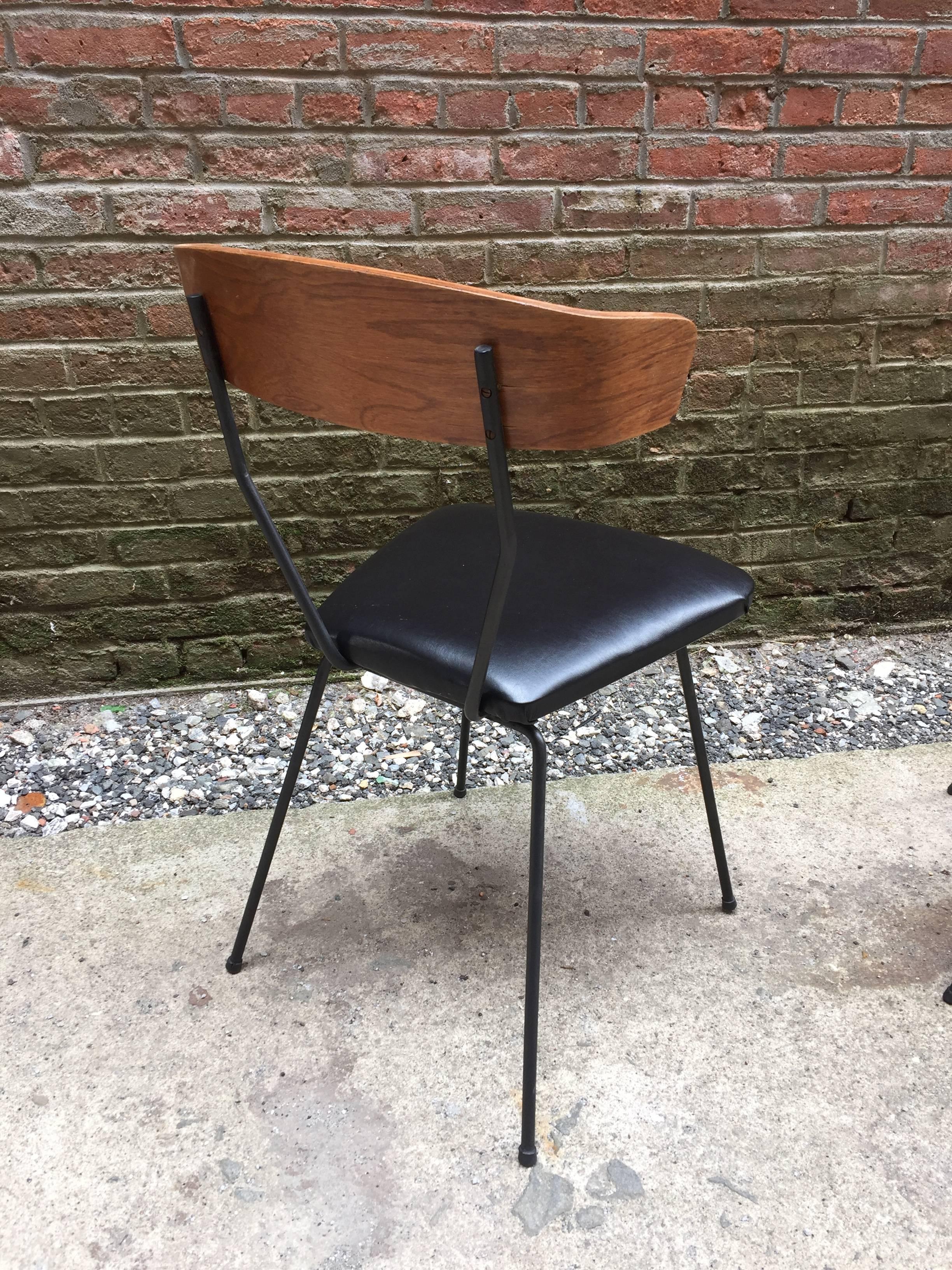 Pair of Iron and Walnut Chairs in the Manner of Clifford Pascoe In Good Condition In Garnerville, NY