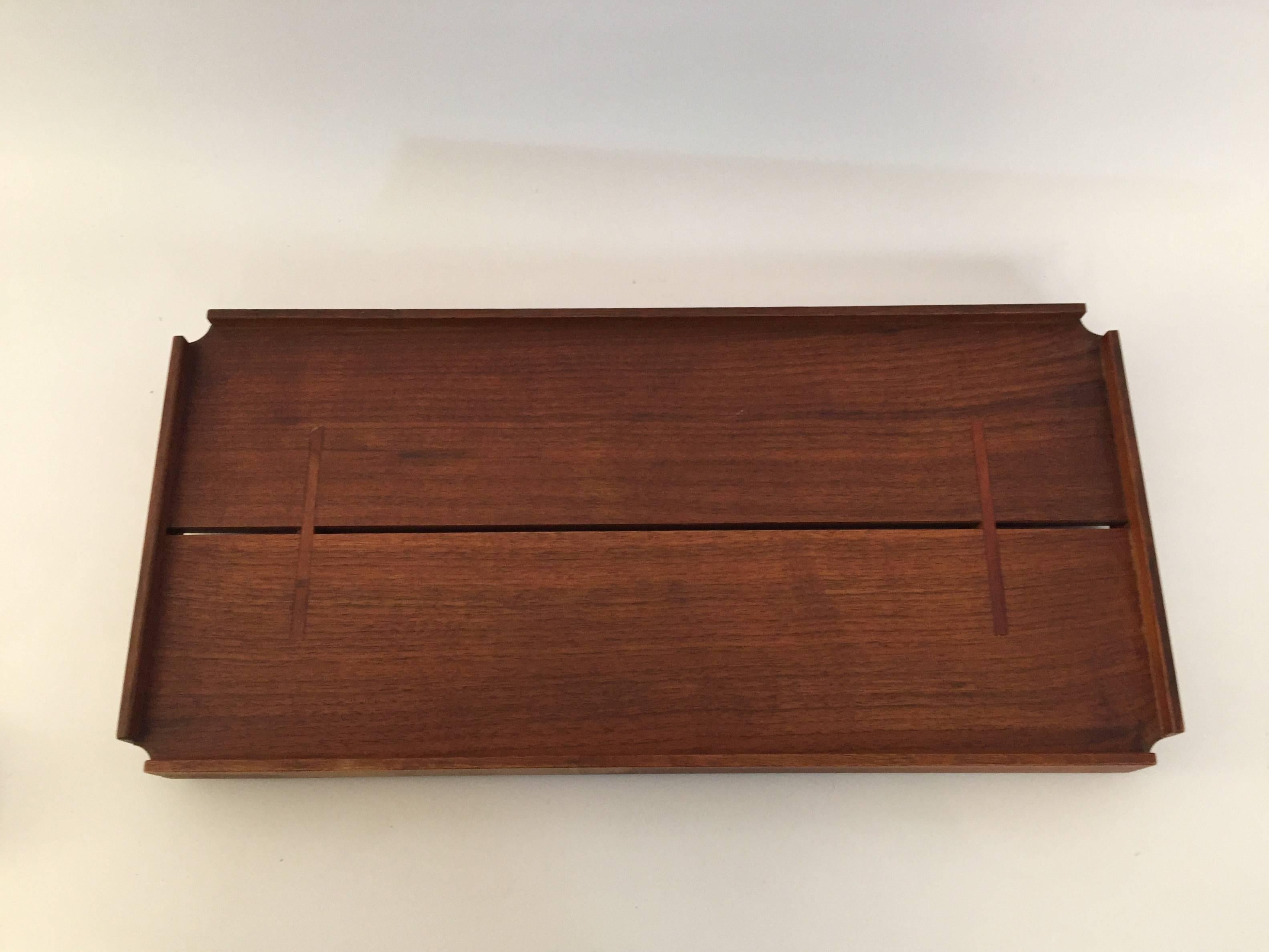 American Solid Walnut Splined Top Serving Tray for Raymor