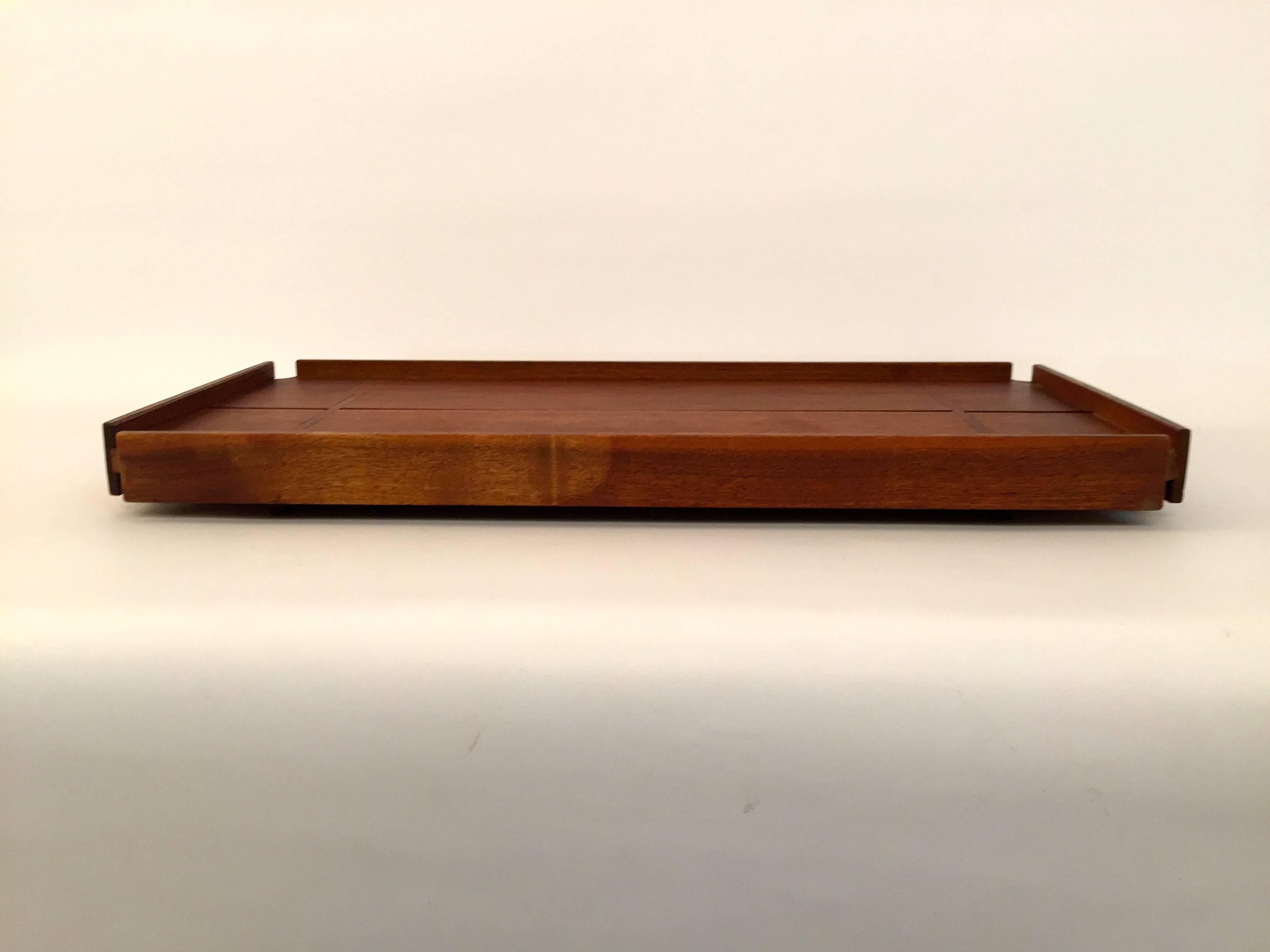 Mid-20th Century Solid Walnut Splined Top Serving Tray for Raymor