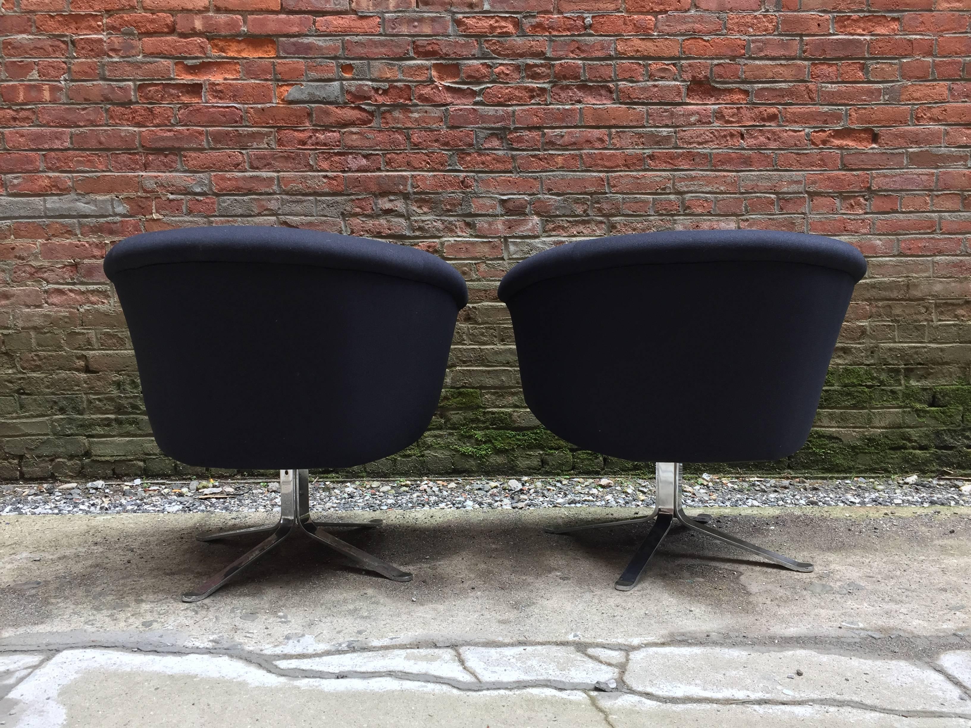 American Pair of Nicos Zographos Modern Swivel Chairs