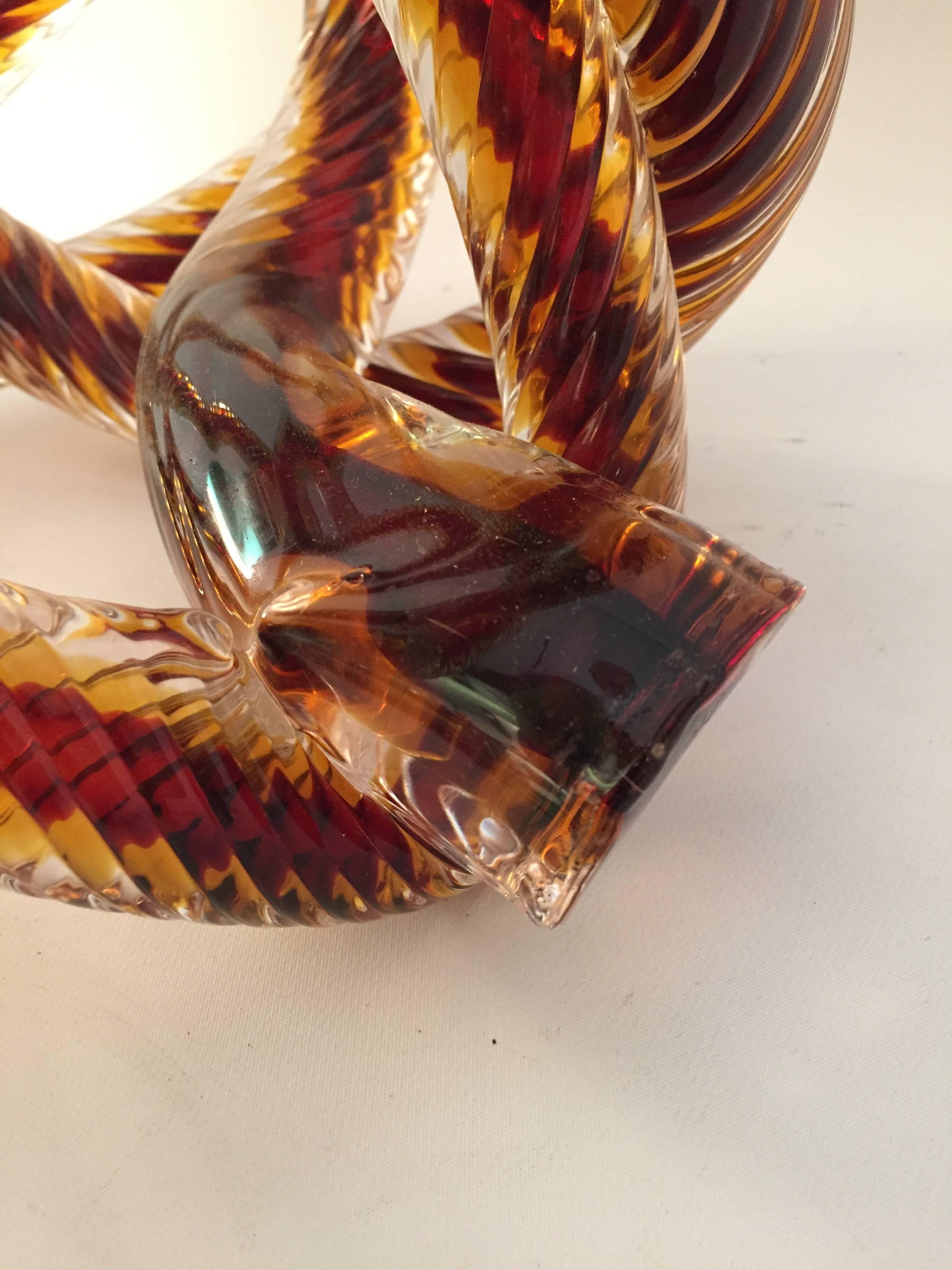 Contemporary Sommerso Art Glass Knot In Excellent Condition In Garnerville, NY