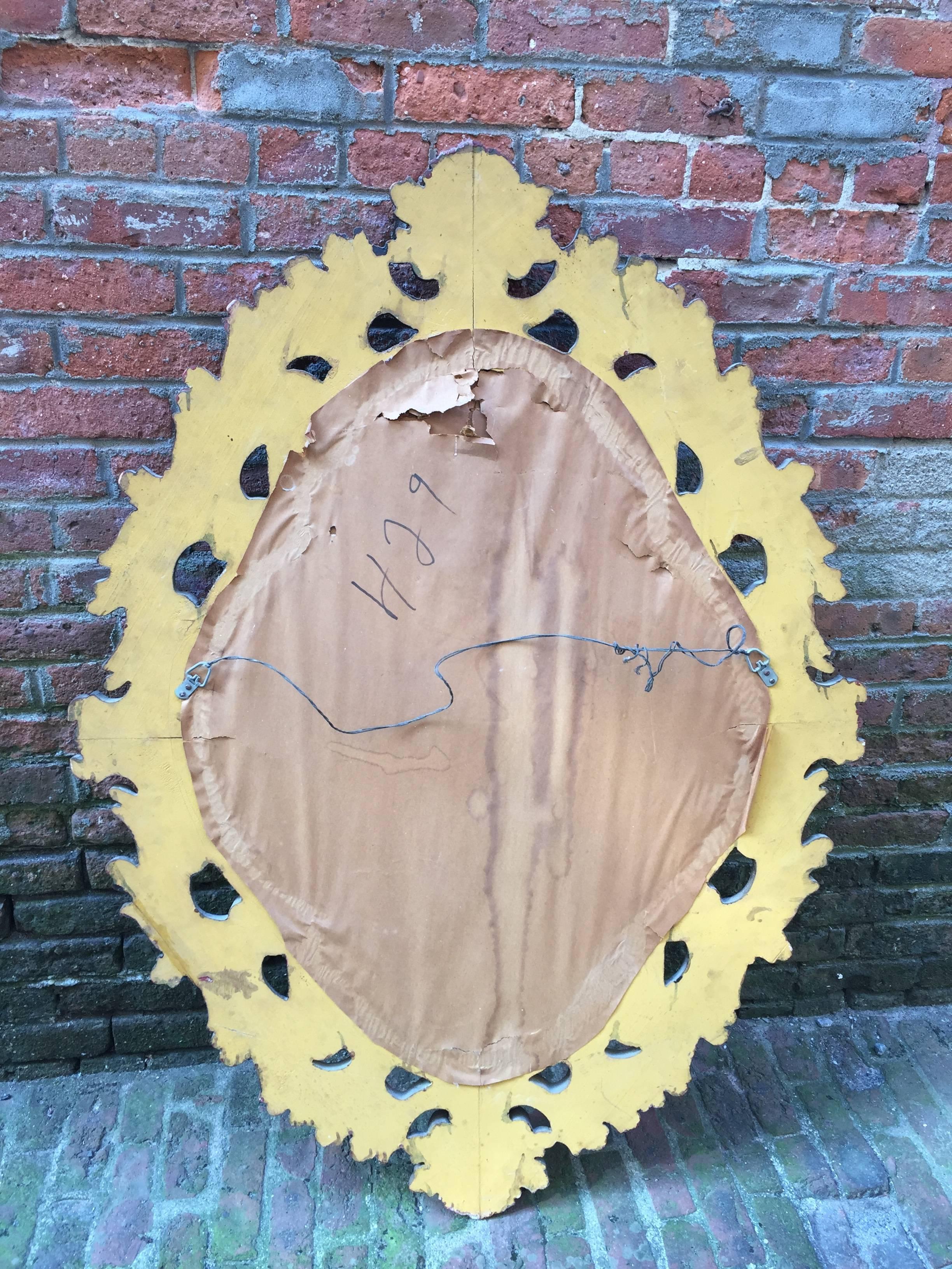 Gold Leaf Italian Scroll Carved and Gilded Baroque Style Mirror
