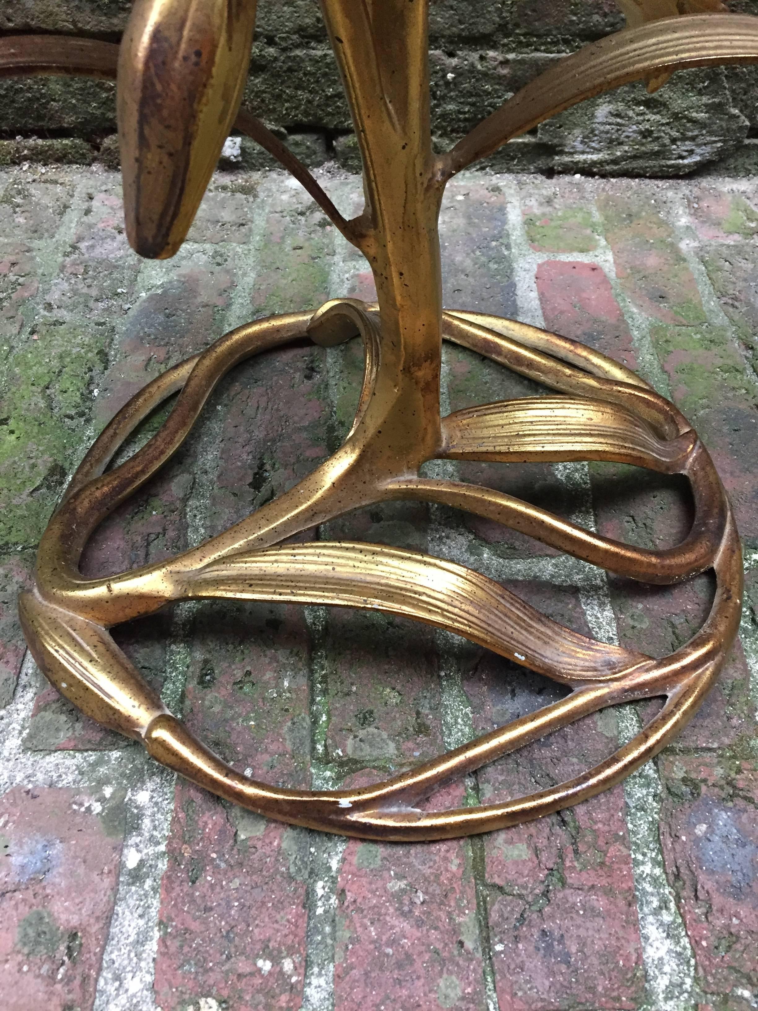 Post-Modern Arthur Court Gilded Lily End Table