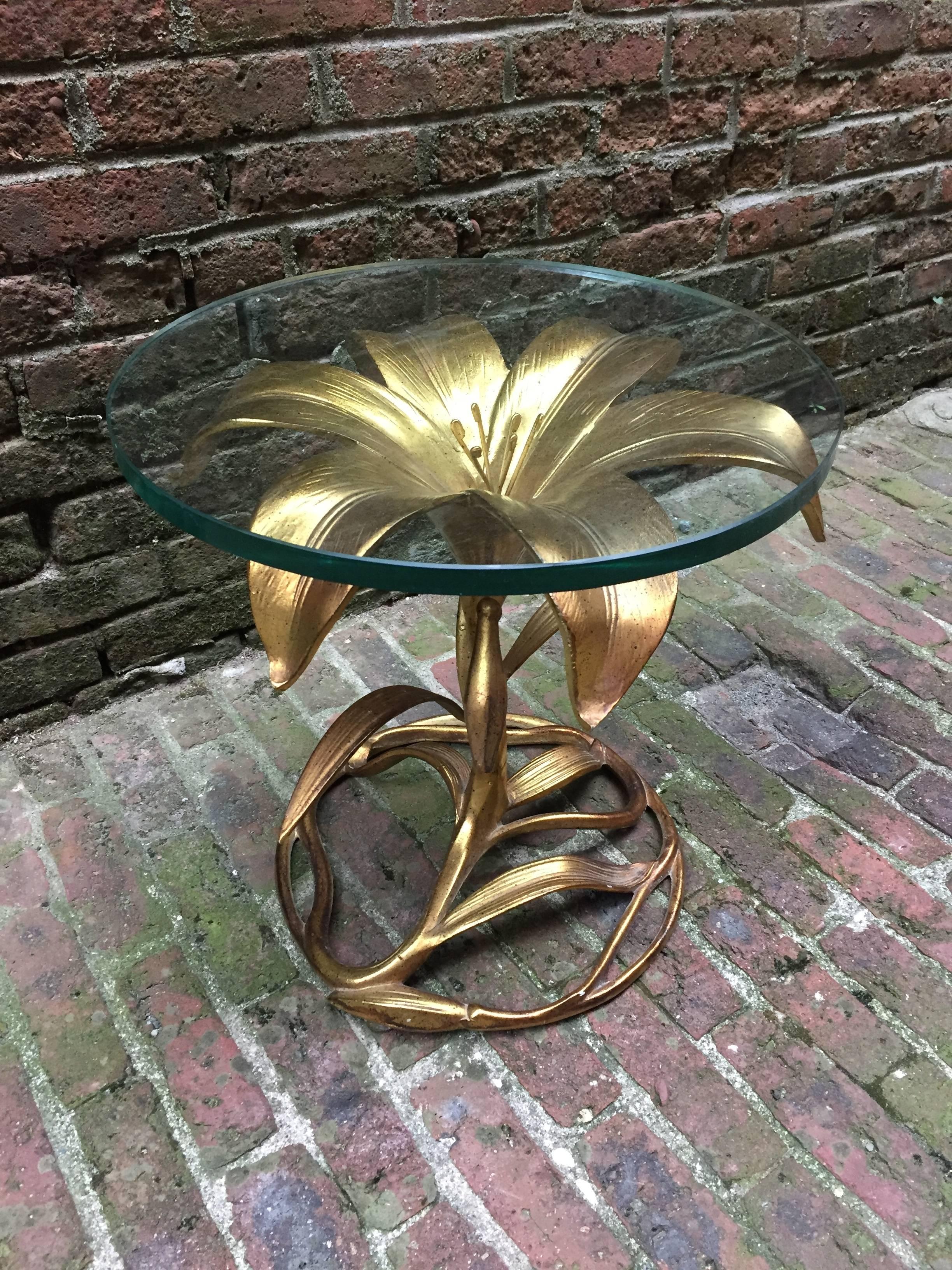 American Arthur Court Gilded Lily End Table