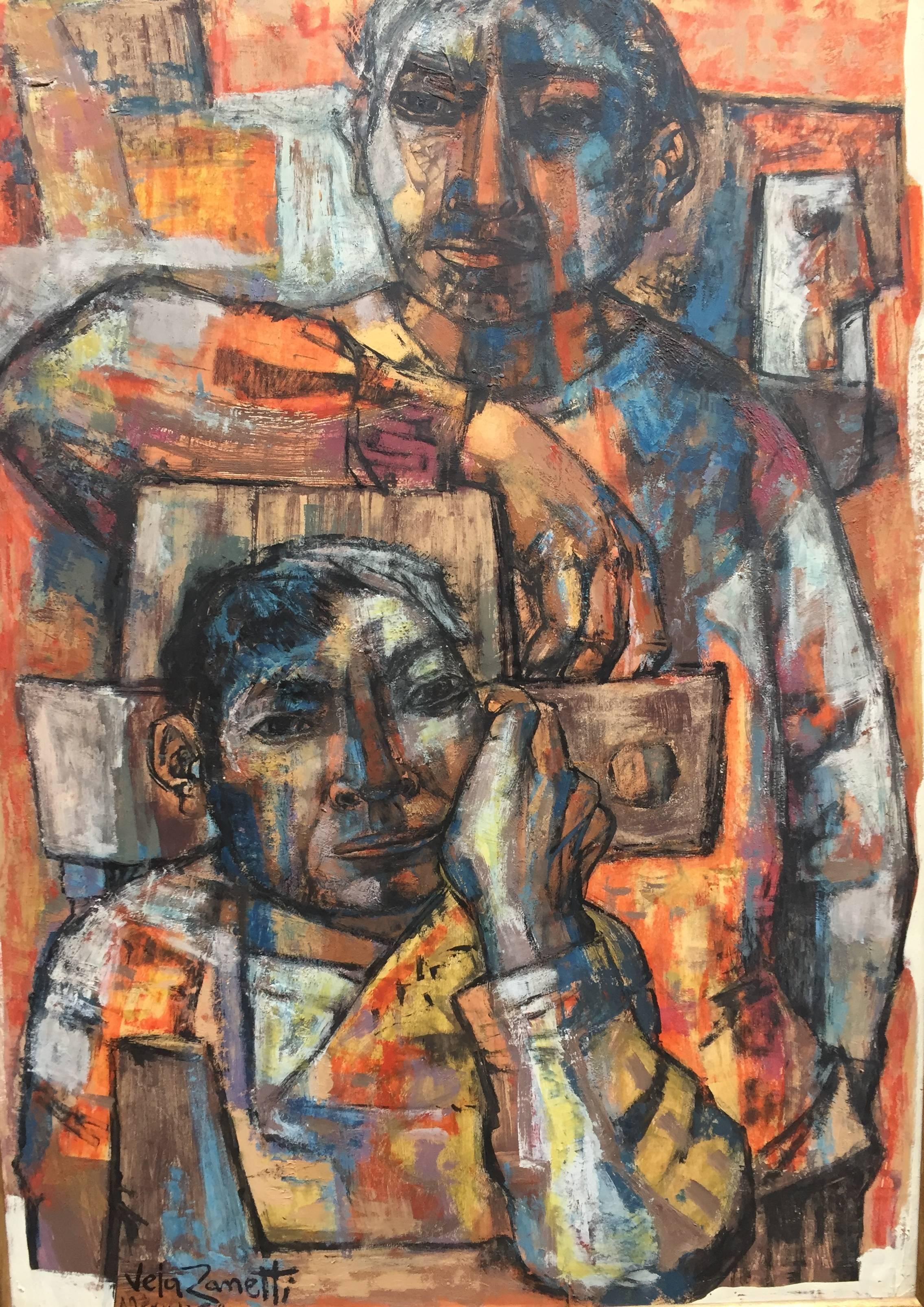 Jose Vela Zanetti Painting of Two Mexican Figures 2