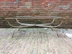 Neoclassical Maison Jansen Style Ram's Head Cloven Hoof Coffee Table