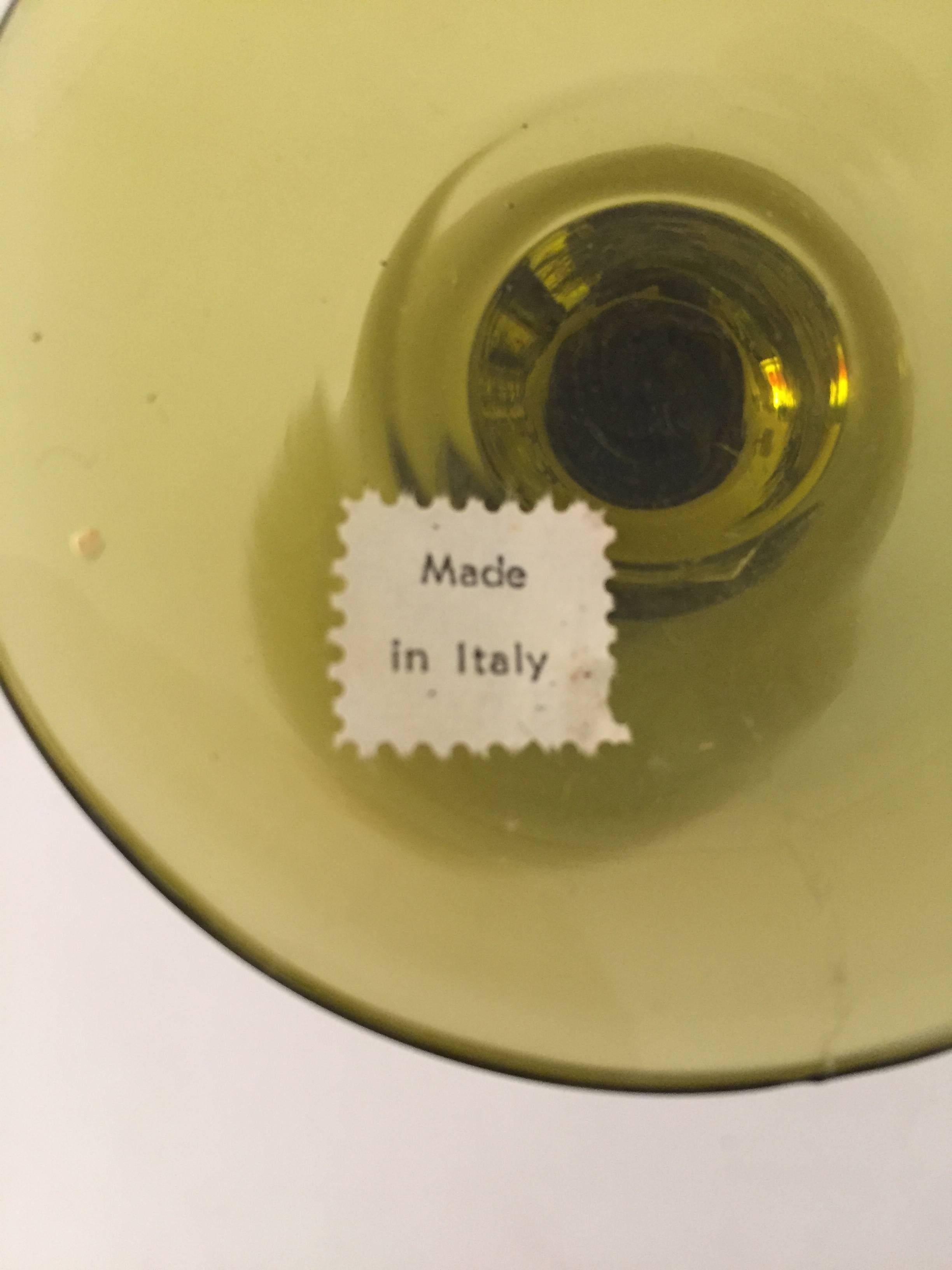 Italian Six Carlo Moretti Cased Glass Stemware Wine Goblets