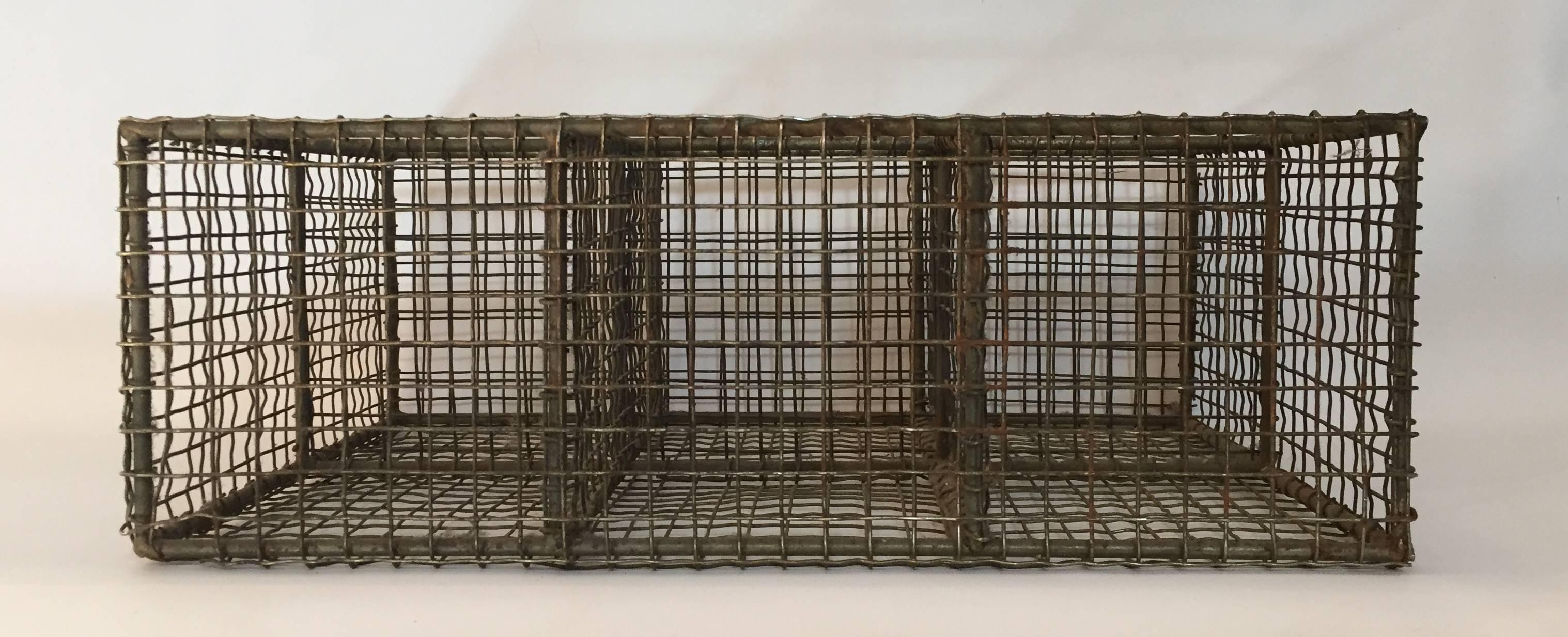 Mid-20th Century Industrial Galvanized Wire Shelf