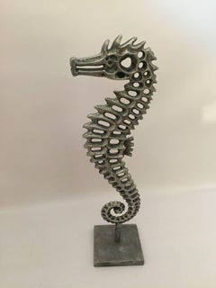1970s Cast Aluminum Seahorse in the Manner of Don Drumm