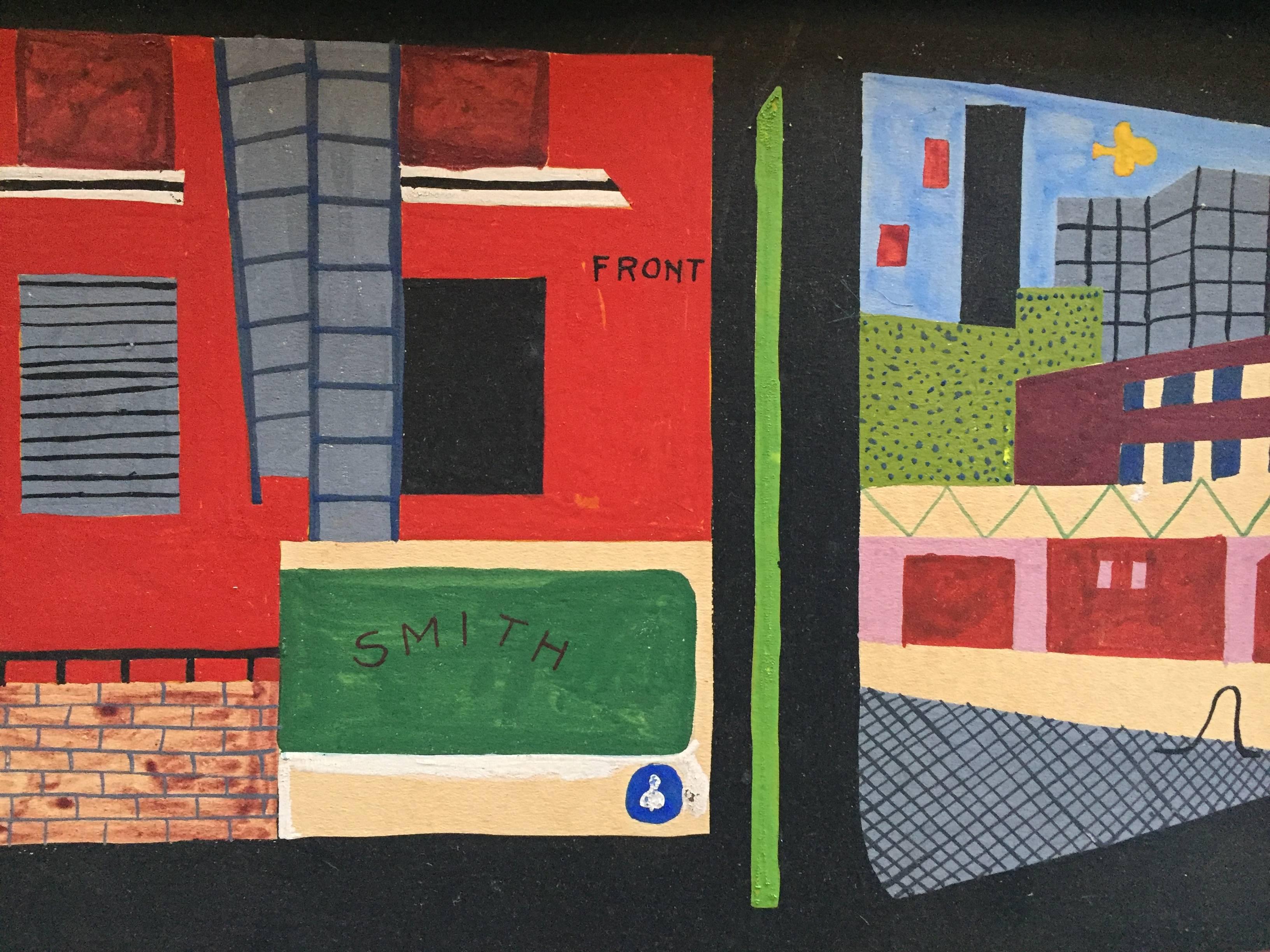 Amerikanisches Realismus-Proto-Pop-Industriegemälde im Stil von Stuart Davis (amerikanisch) im Angebot