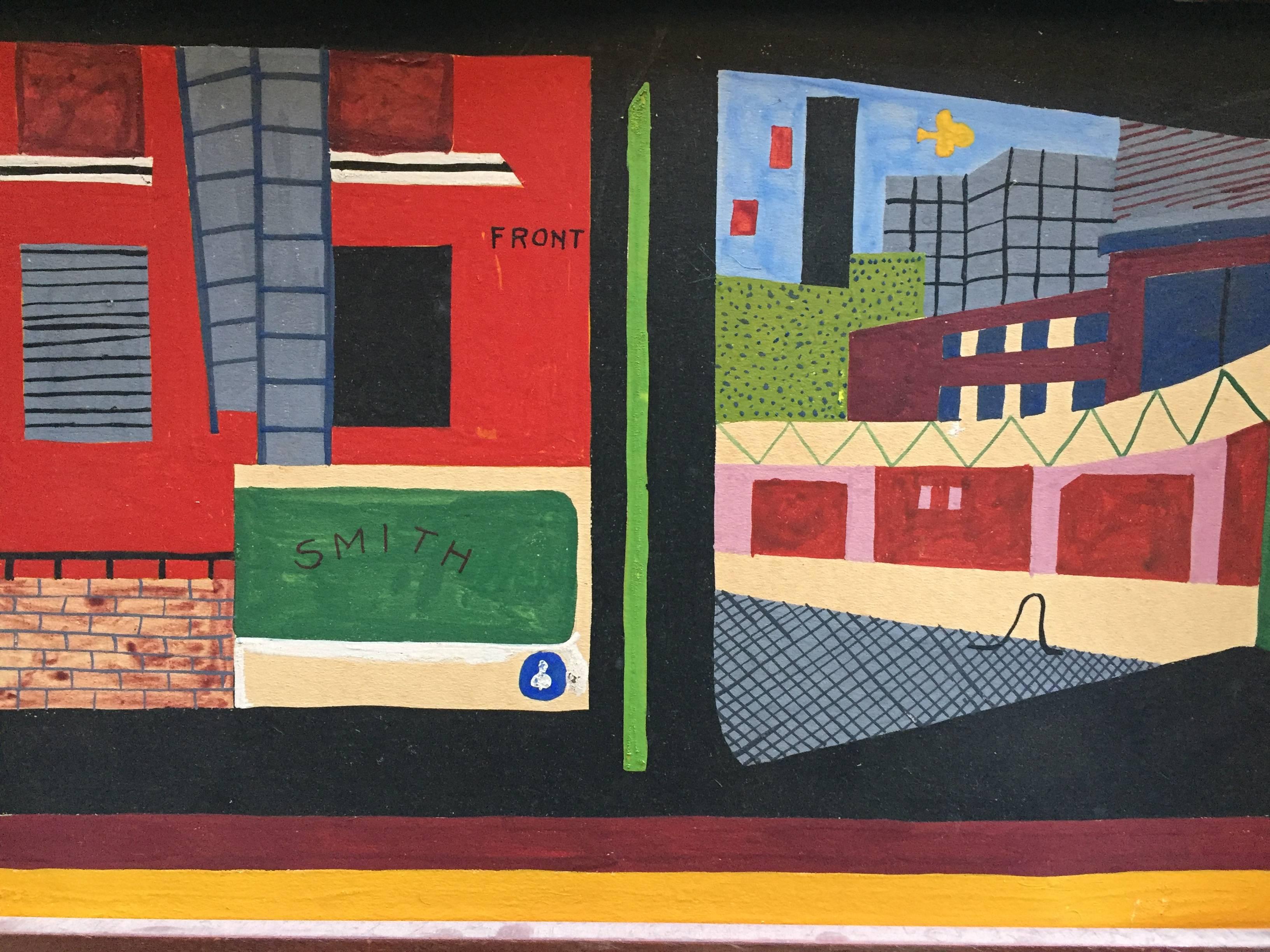 Mid-20th Century American Realist Proto Pop Industrial Painting in the Style of Stuart Davis For Sale