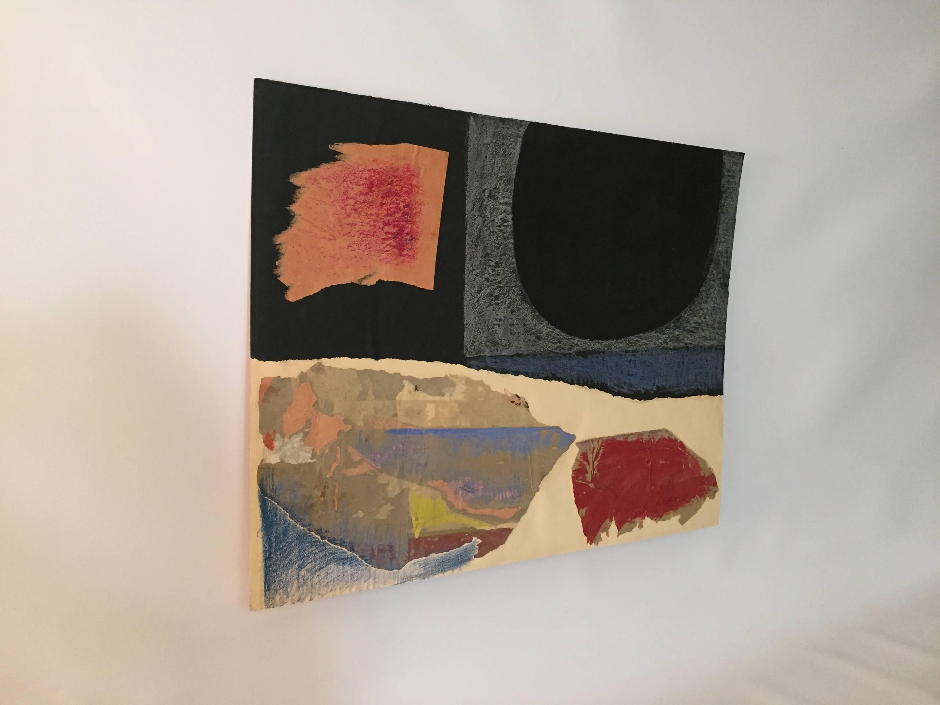 Mid-Century Modern 1956 New York School Abstract Collage Mixed-Media