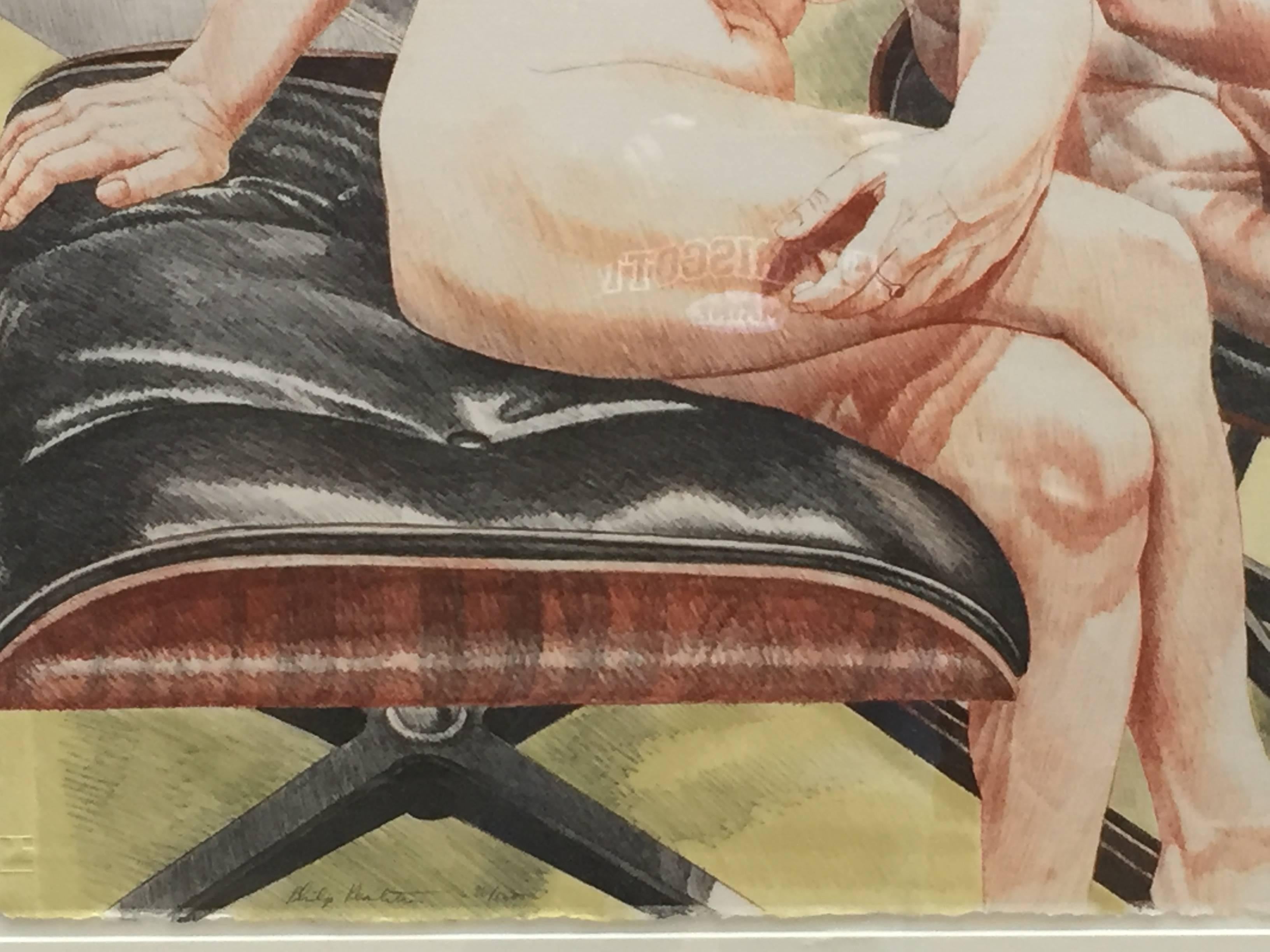American Philip Pearlstein Female Nude Lithograph Eames 671 Ottoman
