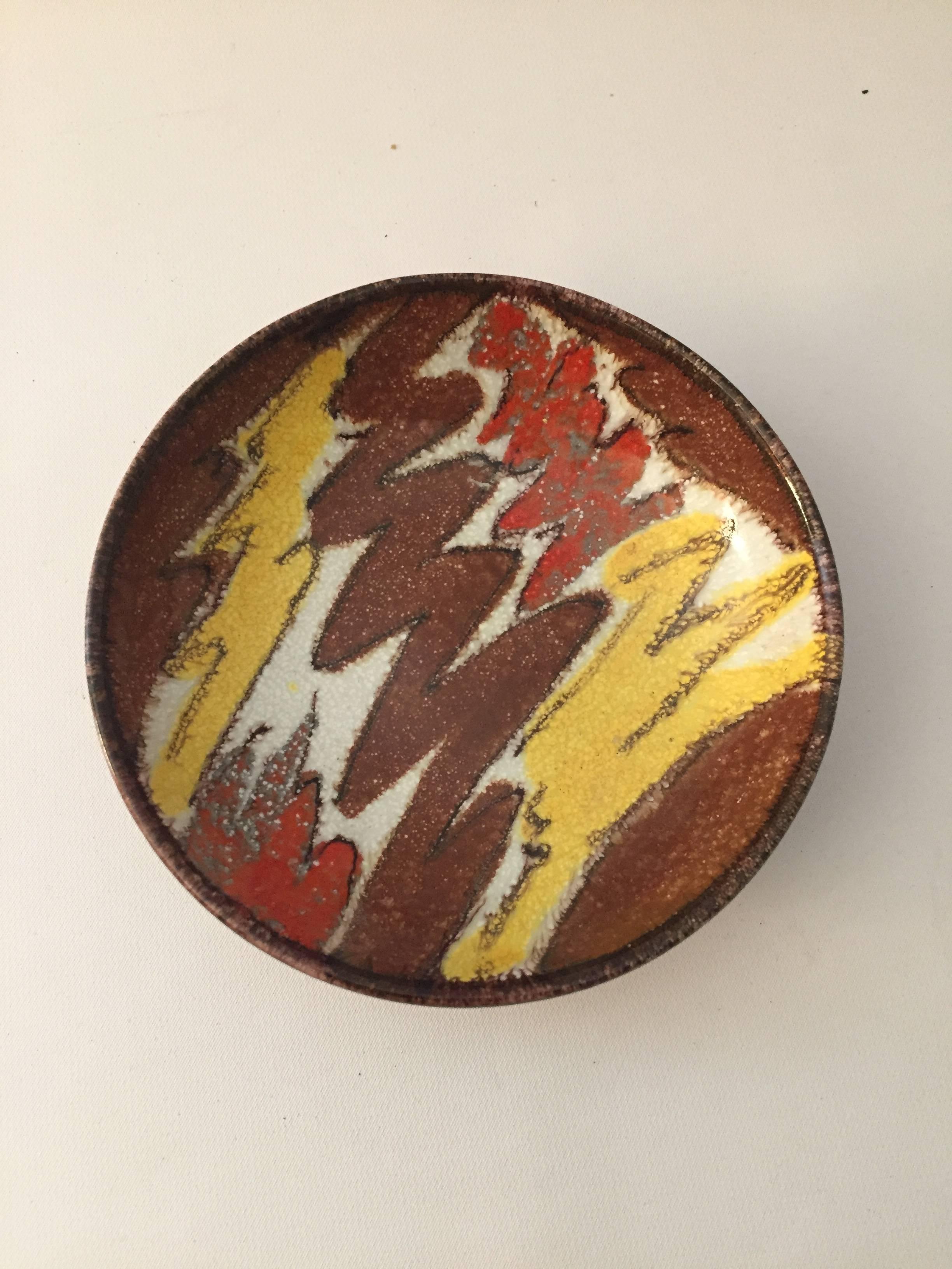 Mid-Century Modern Aldo Londi Bitossi Zitaly Pottery Bowl
