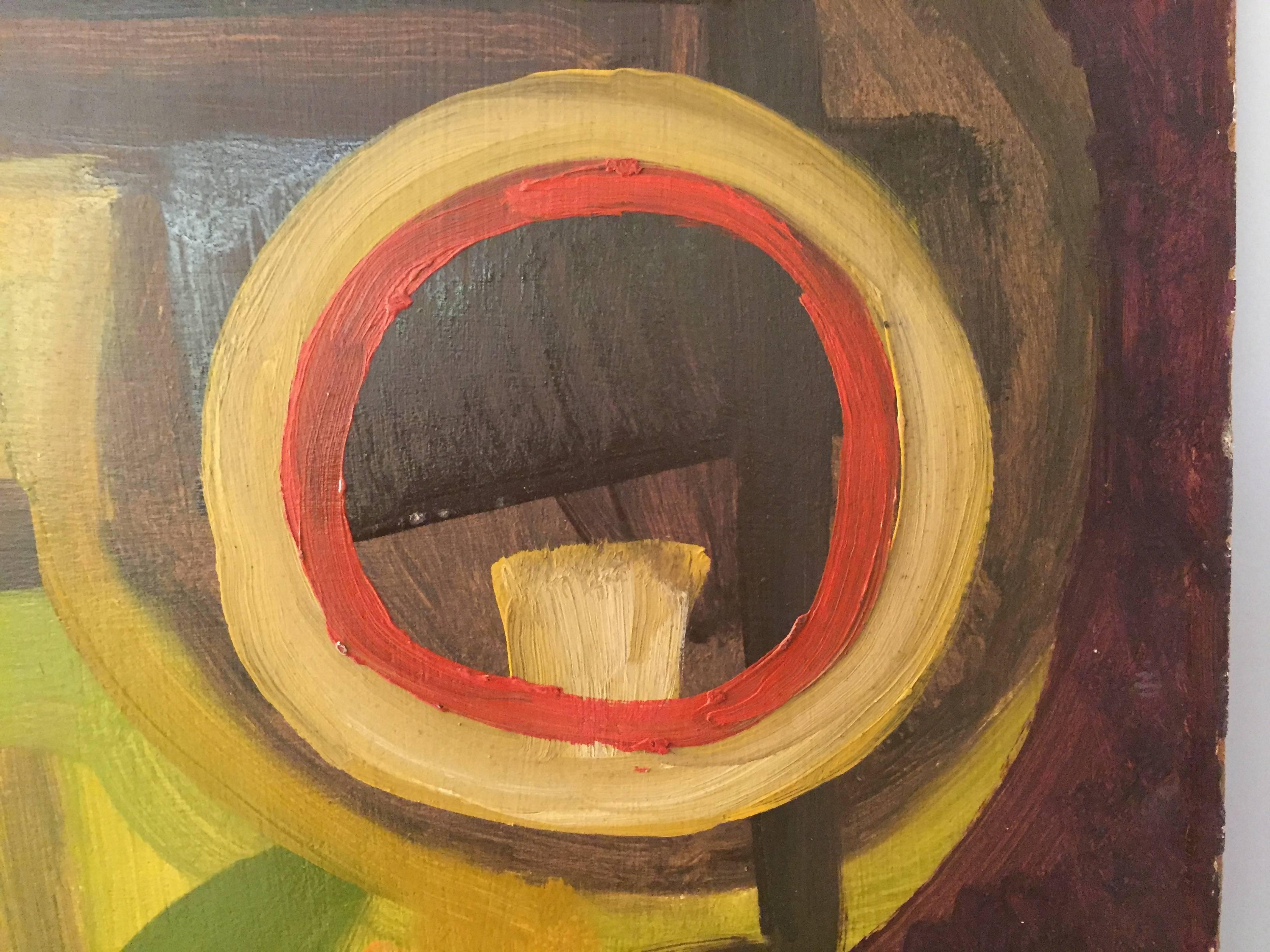 Harold Mesibov Geometric Abstract Painting, 1954 In Good Condition In Garnerville, NY