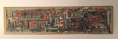 Bud Wolcott Cary 1961 Panoramic Cityscape Gemälde, Knospen