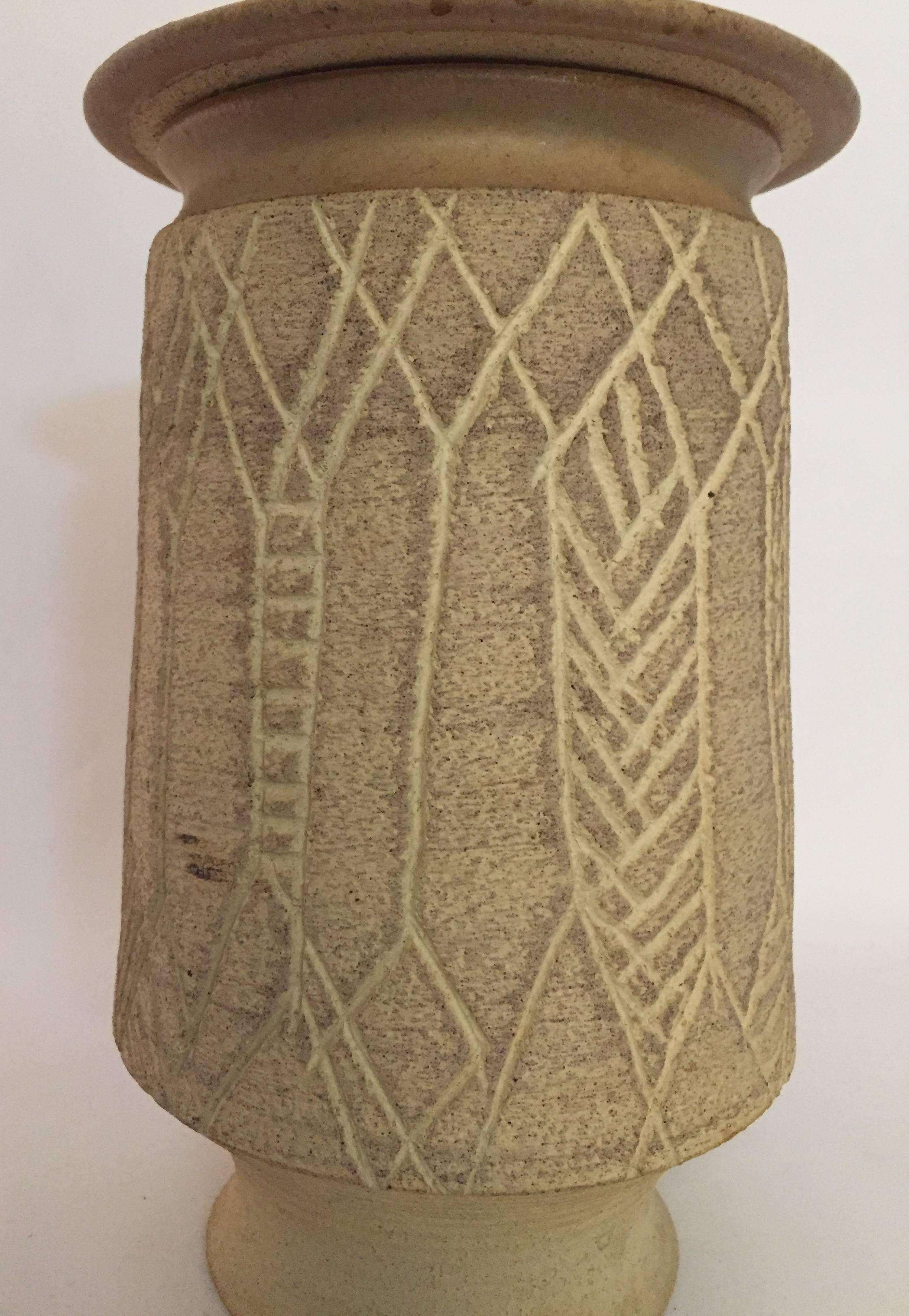 Mid-Century Modern 1970s John Masson Studio Pottery Wheat Vessel