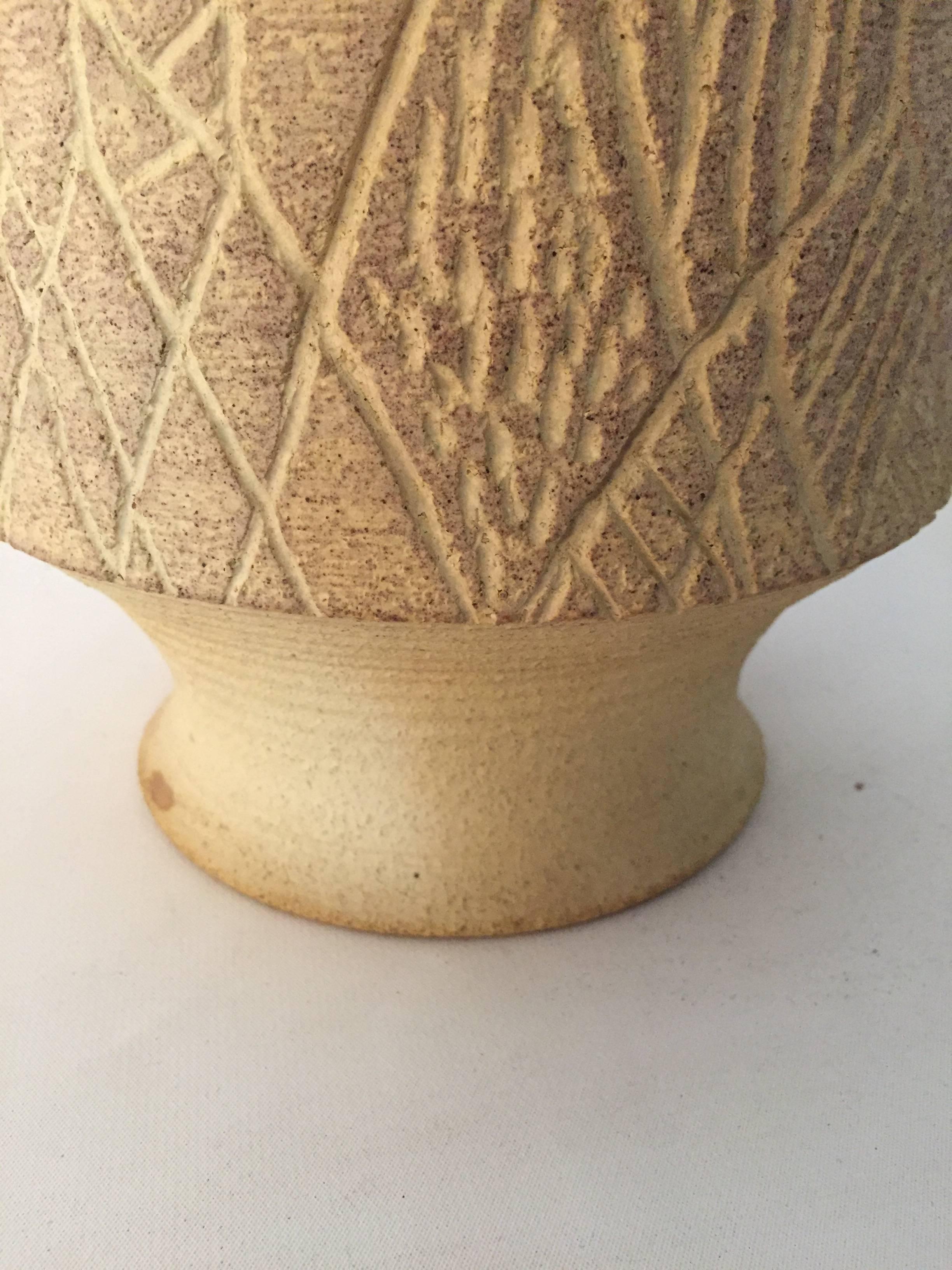 Hand-Crafted 1970s John Masson Studio Pottery Wheat Vessel